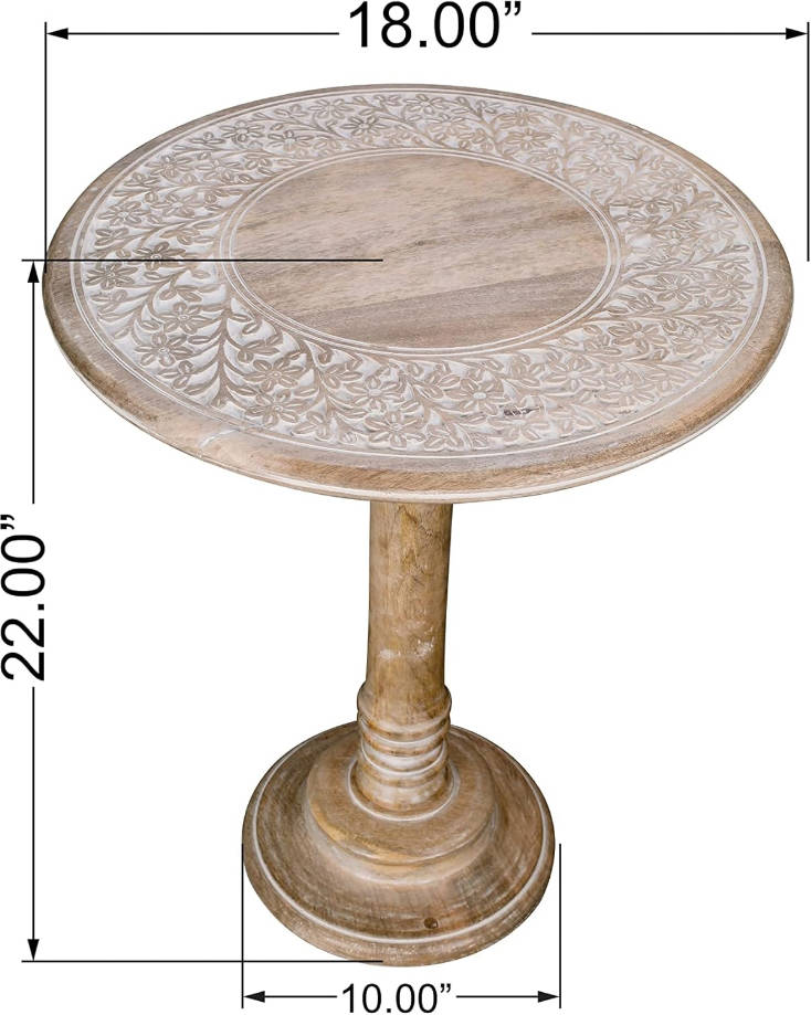 offee Table for Living Room, Wooden End Table, Small Side Table, Nightstand, Bedside Table, Entry Table for Magazines, Books & Plants – 18x22 White Wash