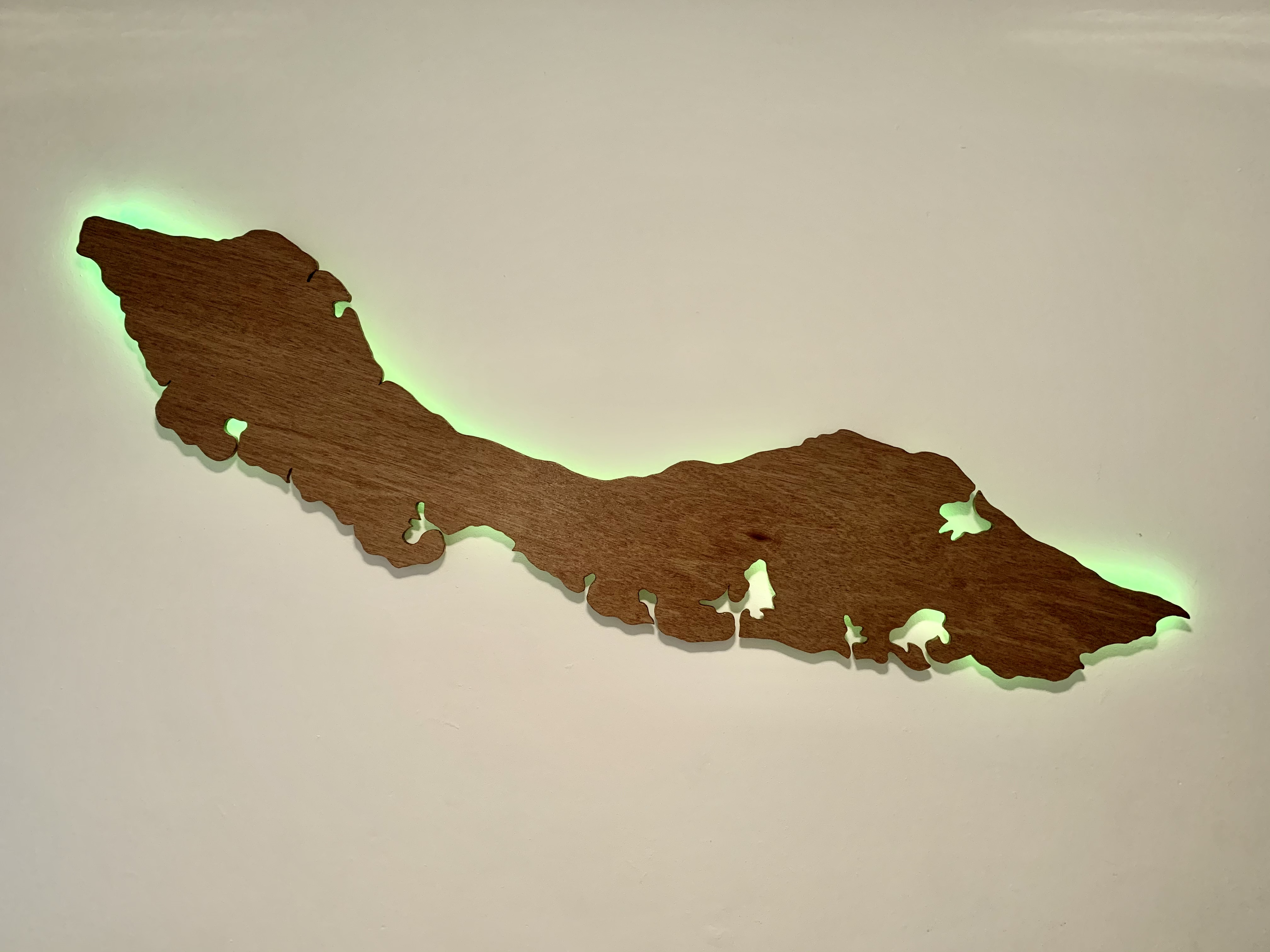 Curaçao met een lichte/donker kleur hout (Groot).