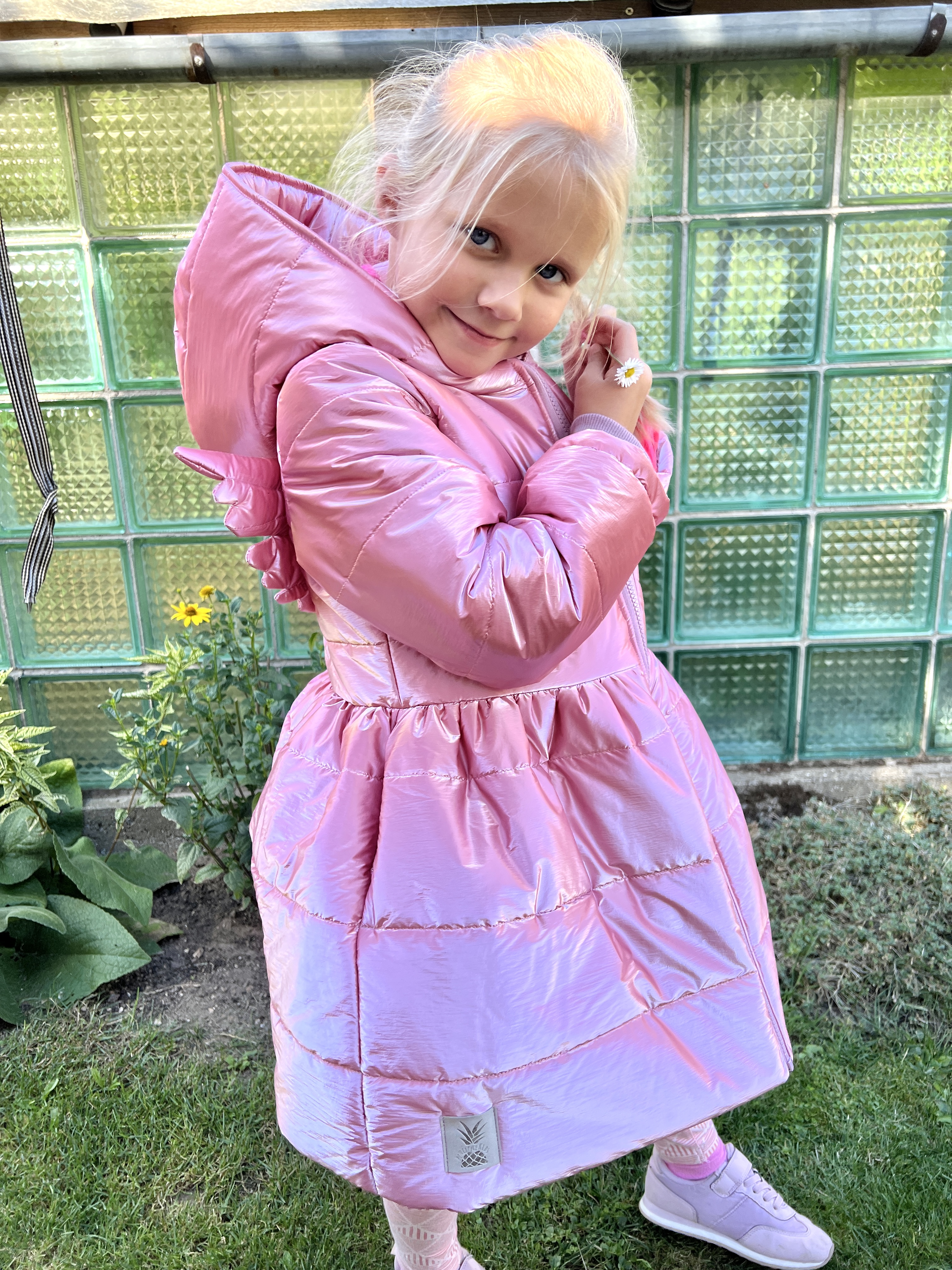 Pink Angeliuko striukė su sijonu Puffer