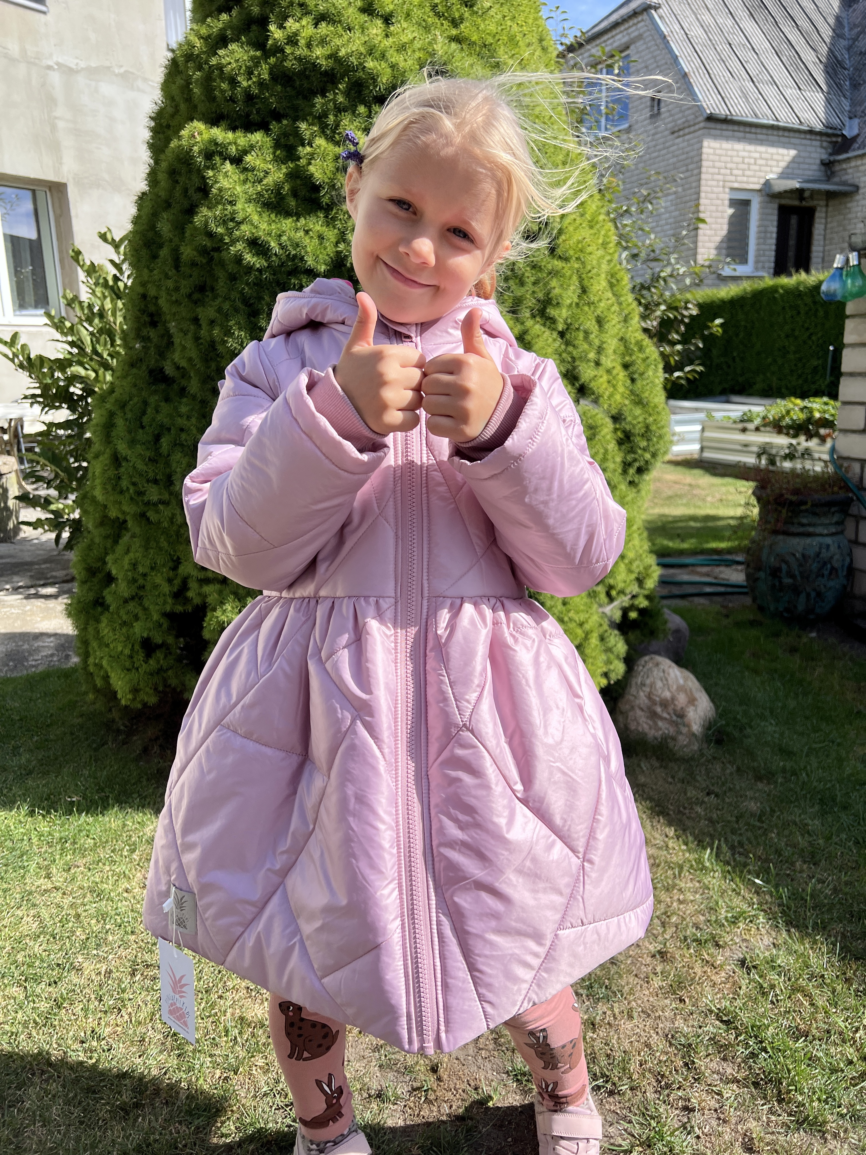 Šviesi alyvinė Angeliuko striukė su sijonu