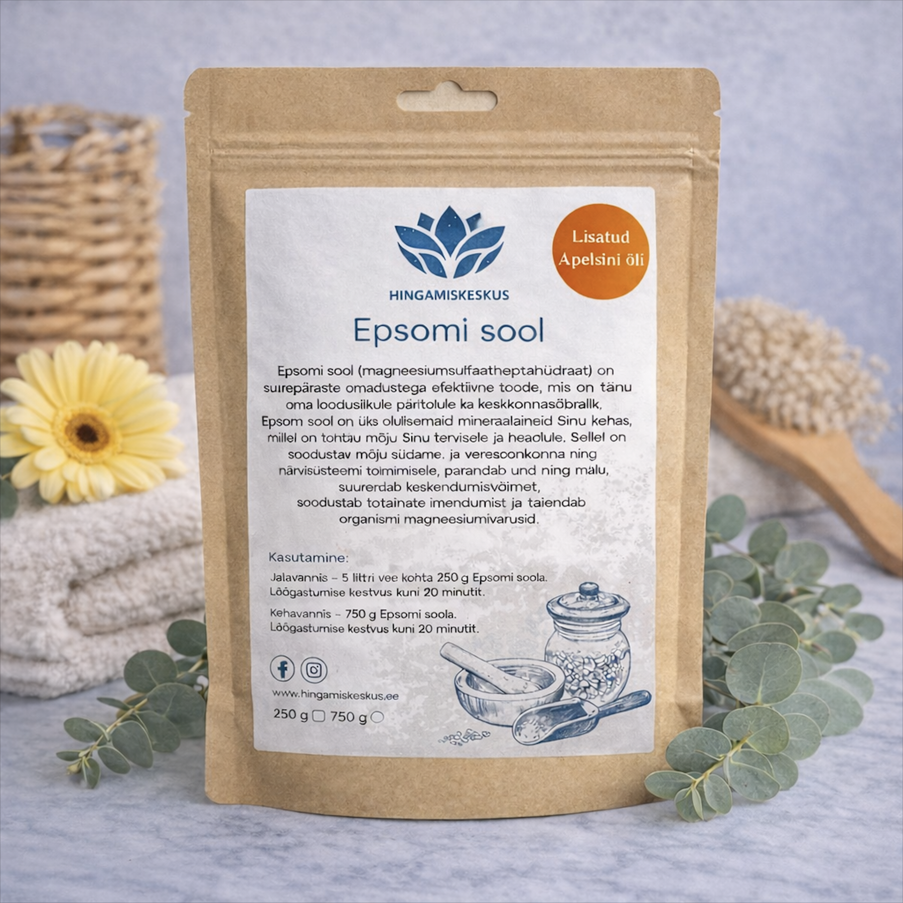 Epsomi sool apelsini eeterliku õliga 250 g