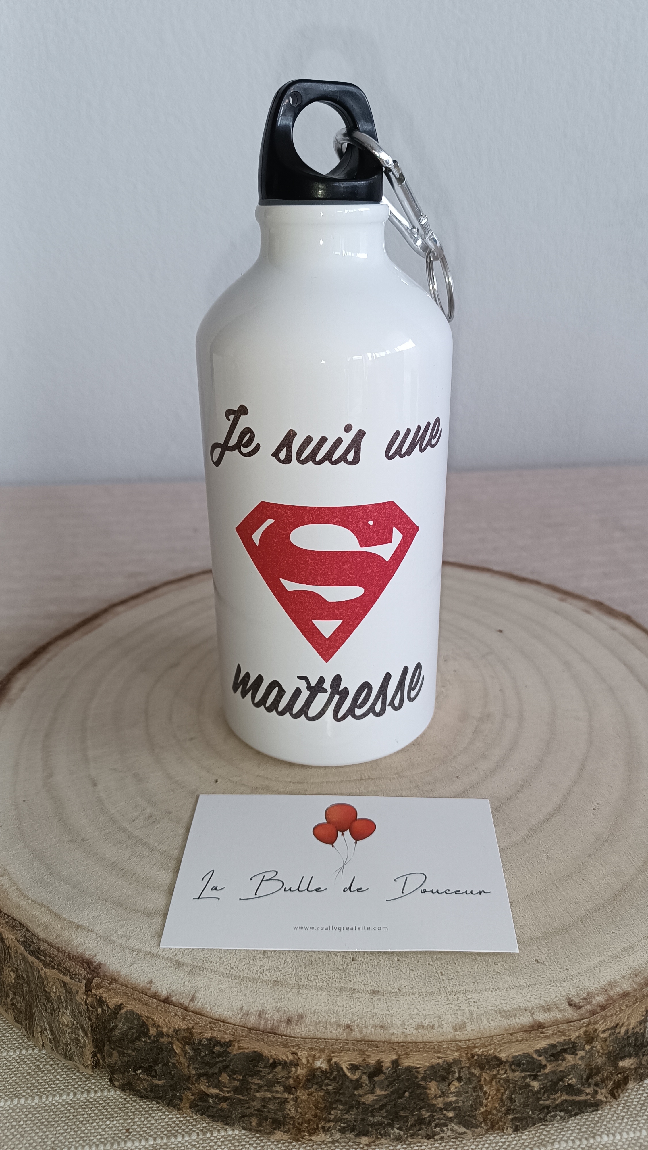 Gourde "je suis une super maîtresse"