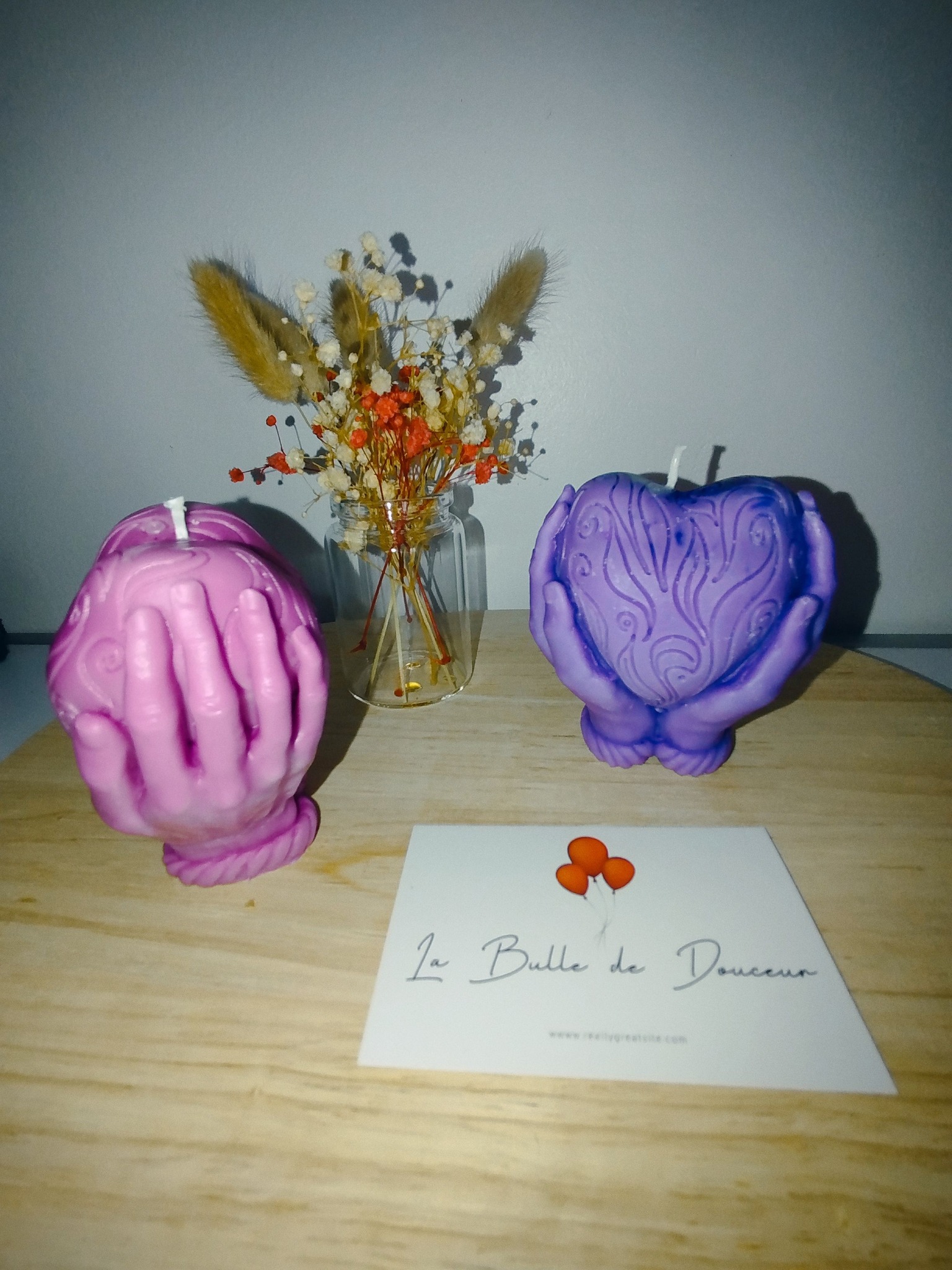 Bougie Sculptée en Forme de Cœur