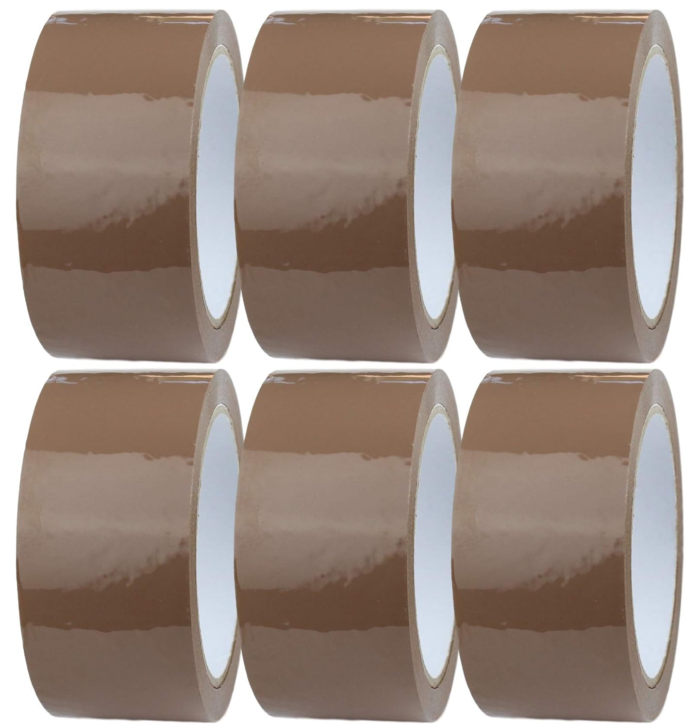 Brown Packing Tape 6 Roll Pack With Tape Dispenser (NEW) | 6 Rolls 48mm x 50m Brown Parcel Tape Heavy Duty | Packing Boxes For Moving House | Safely & Easily Seals Your Parcels and Boxes