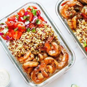GARLIC GINGER SHRIMP BOWL