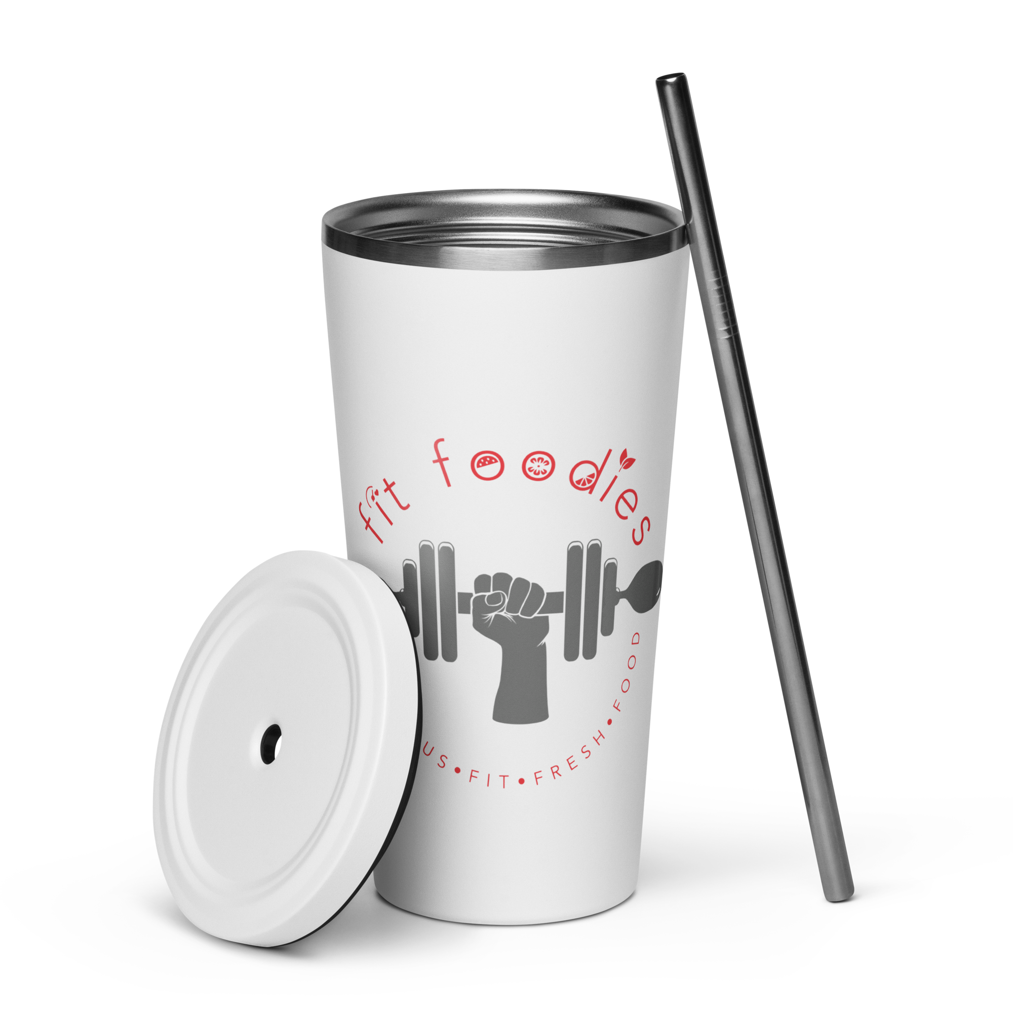 Fit Foodies Insulated Tumbler with a Straw
