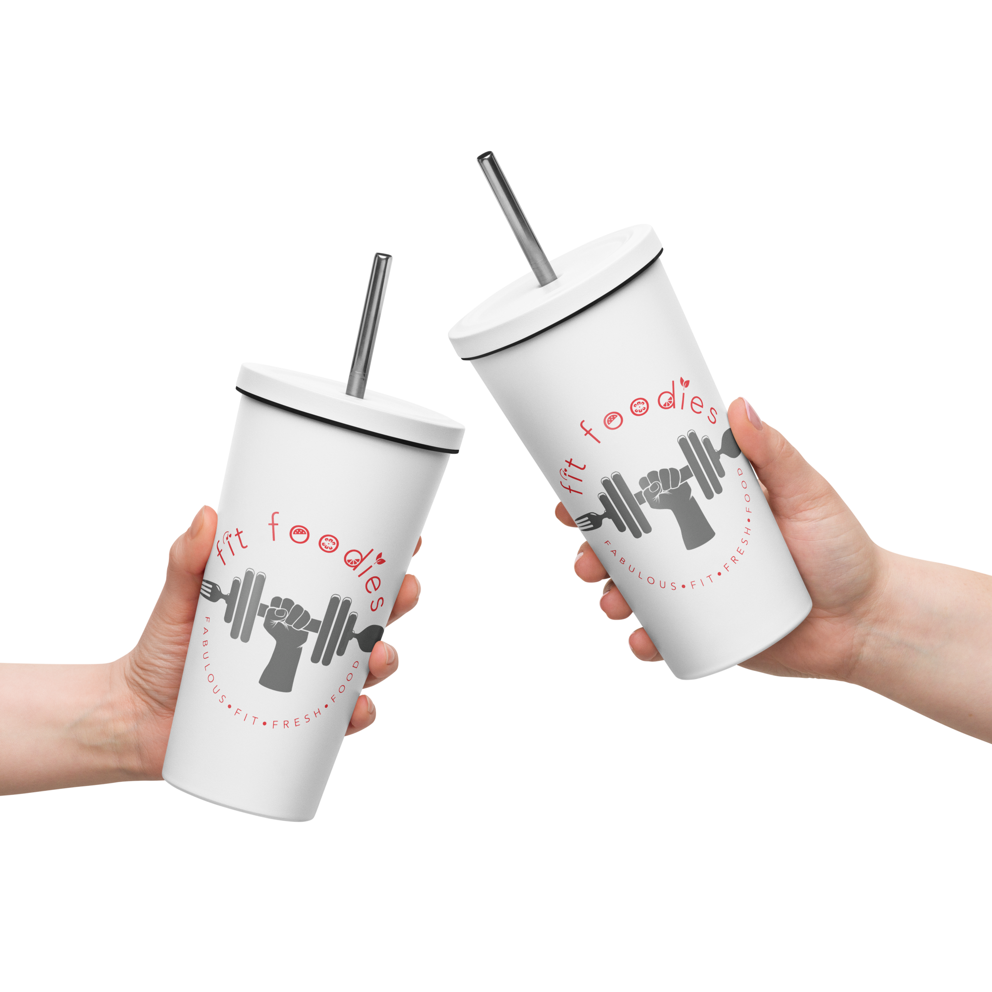 Fit Foodies Insulated Tumbler with a Straw