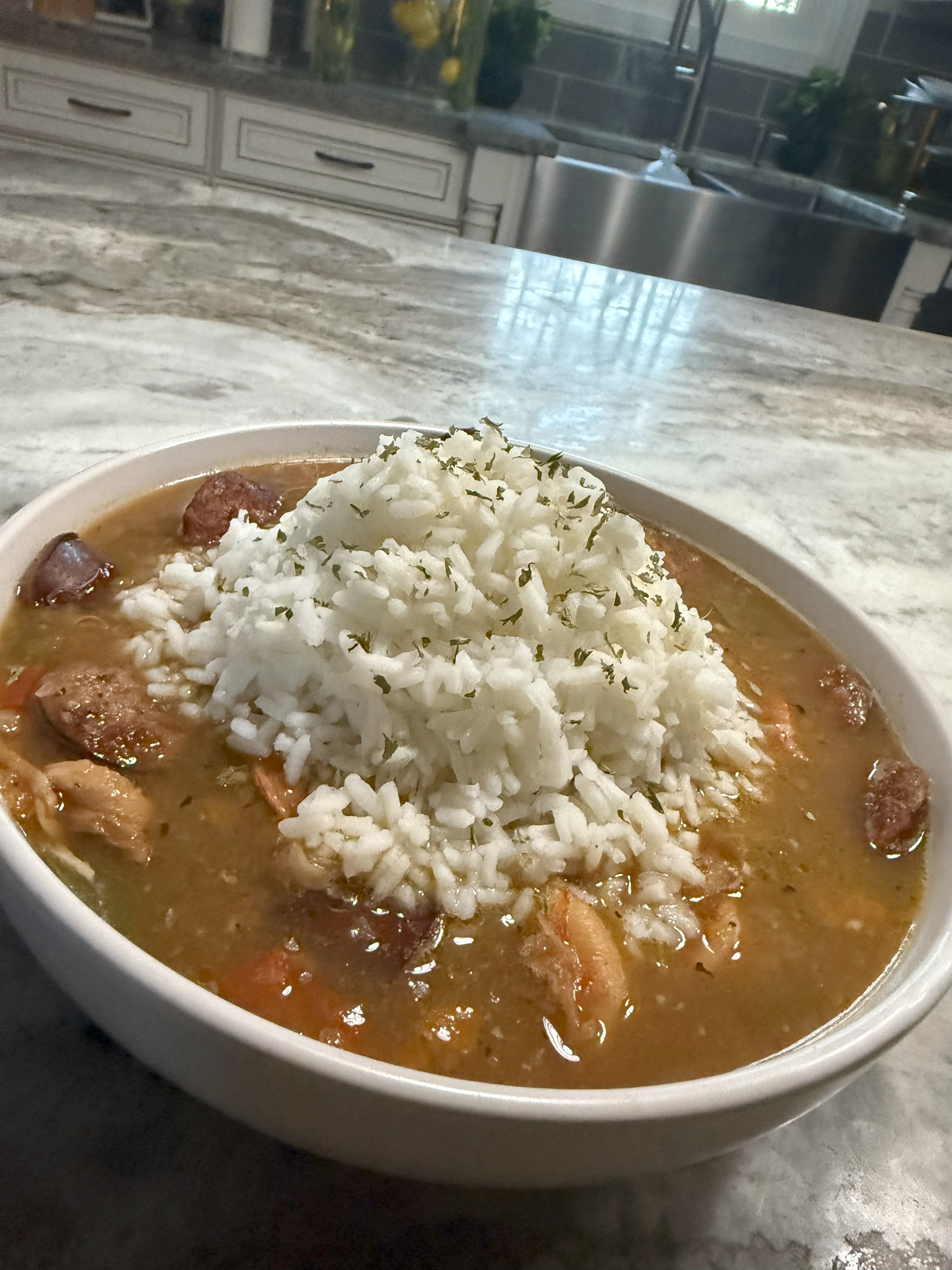 Chicken, Sausage & Shrimp Gumbo