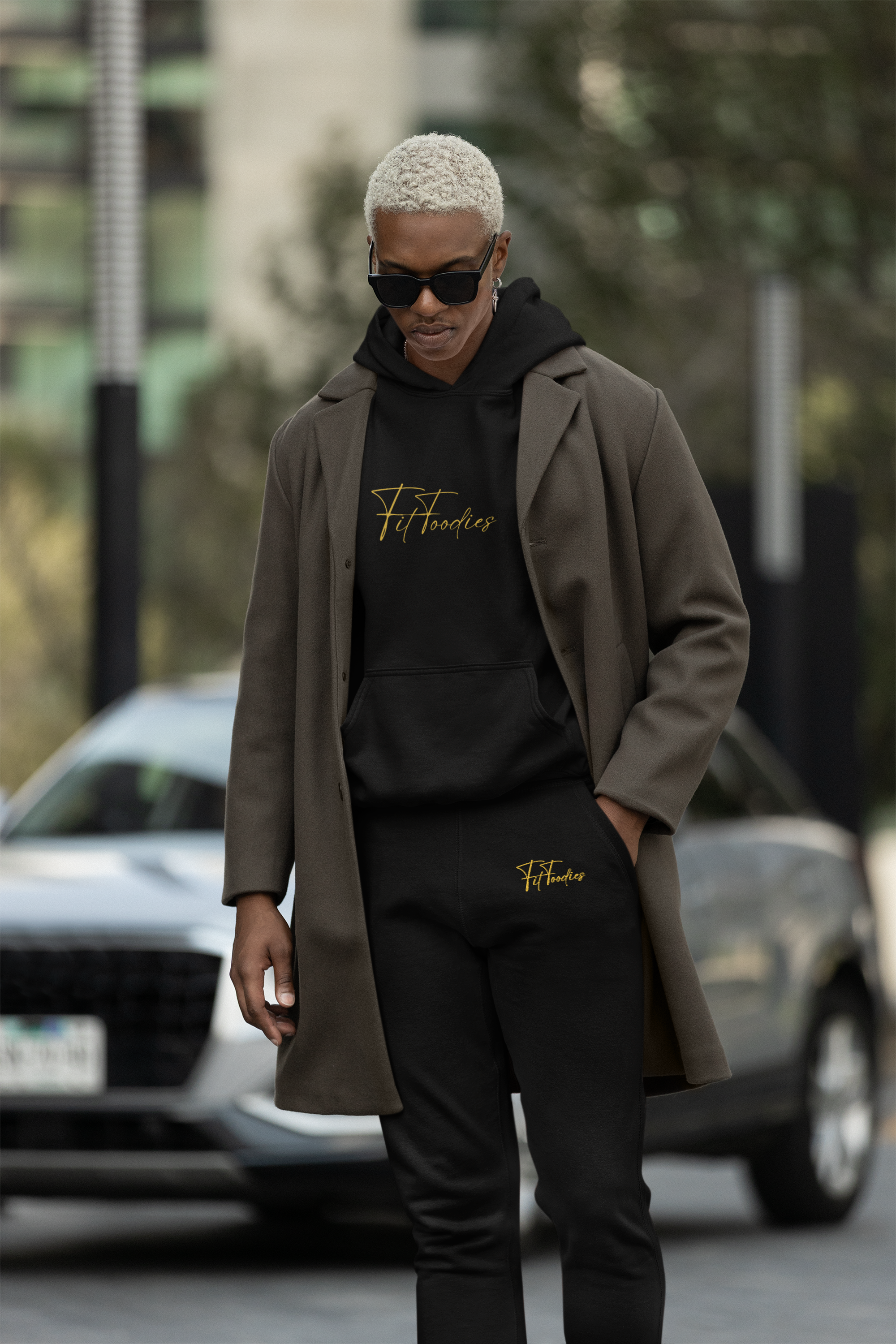 Unisex Oversized Signature Hoodie ( Signature Black & Gold )