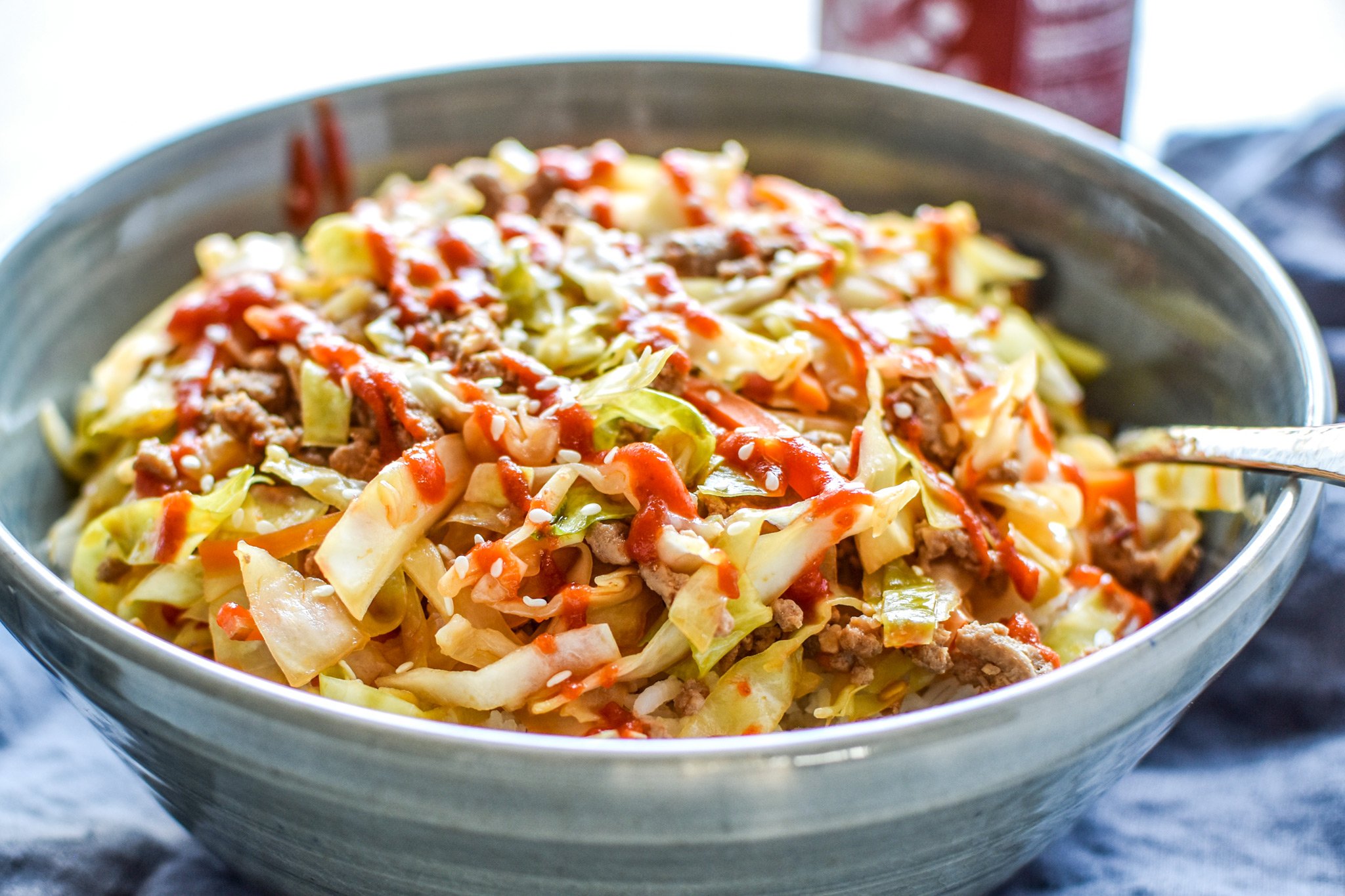 SPICY GROUND TURKEY & CABBAGE BOWL