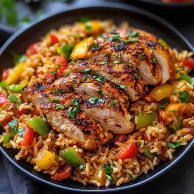 Grilled Chicken with Vegetable Rice