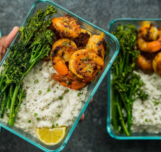 Grilled Shrimp and Broccolini Meal Prep