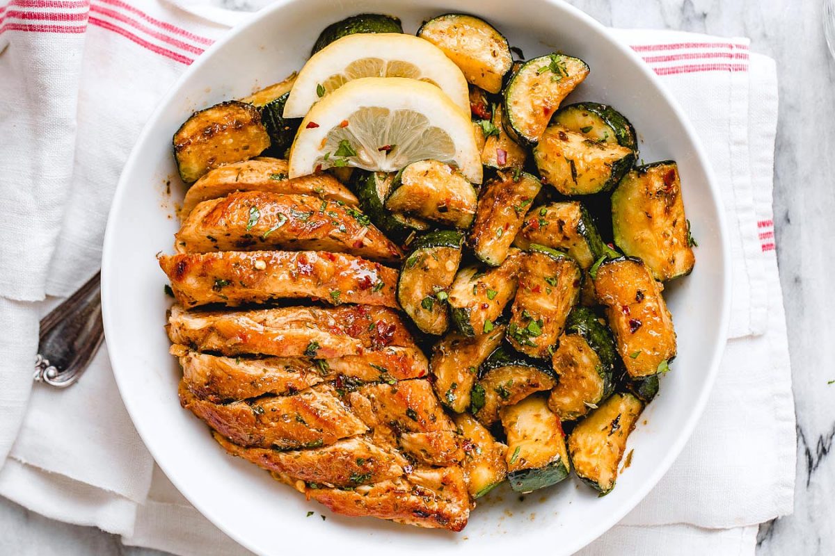 Sweet Chili Chicken Breast with Roasted Zucchini