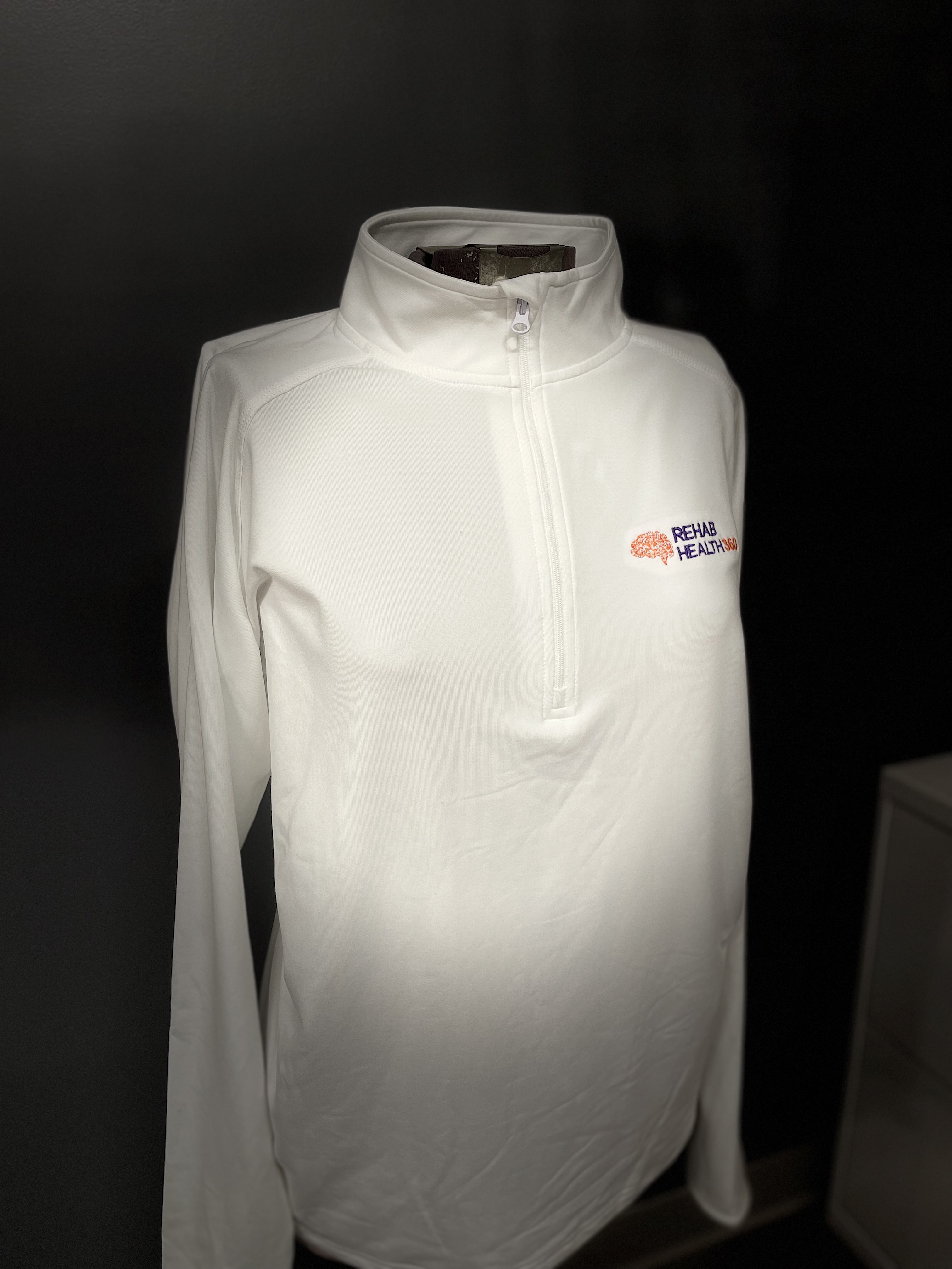 White Quarter-Zip Pullover