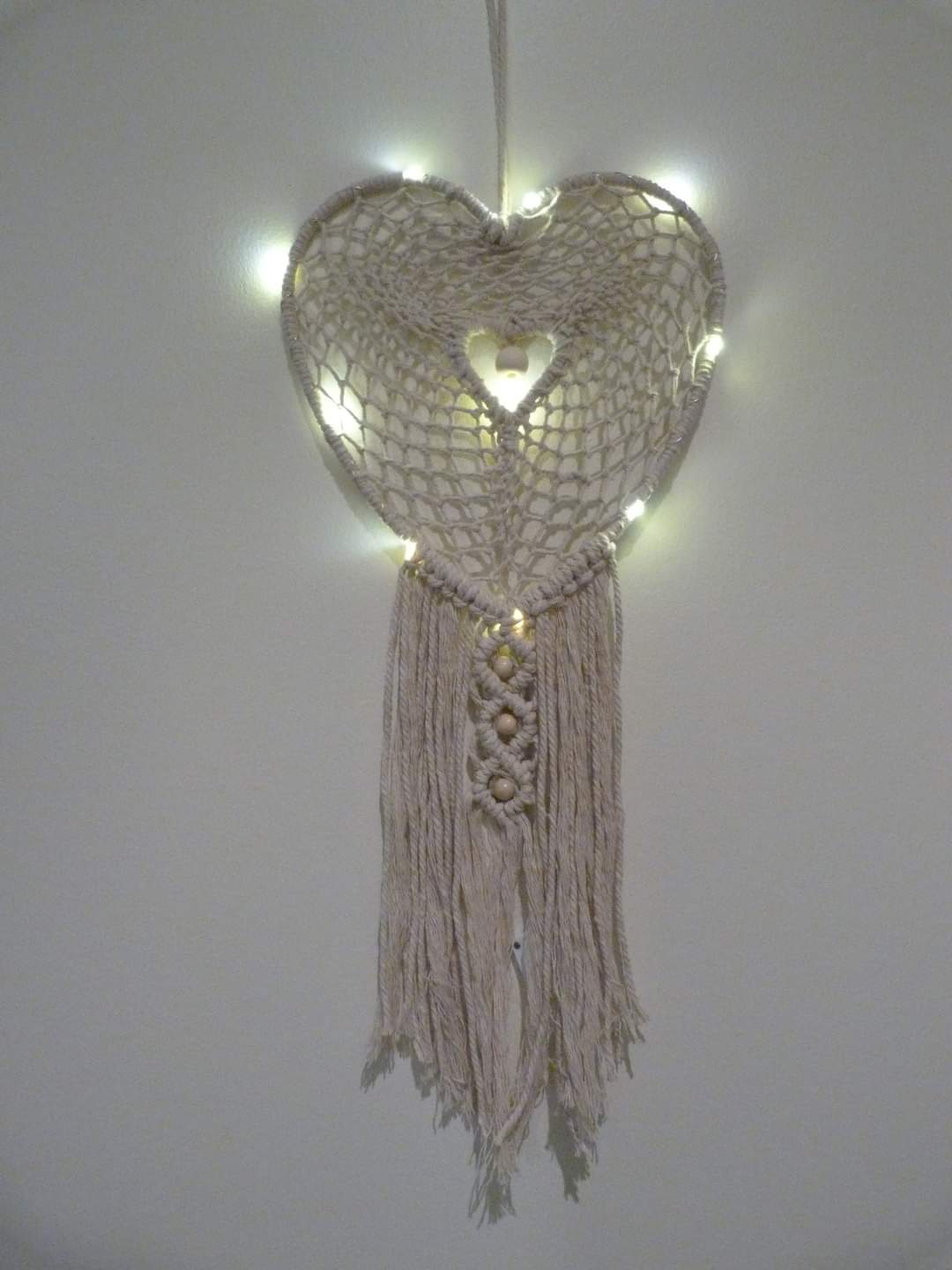 Veilleuse cœur macramé