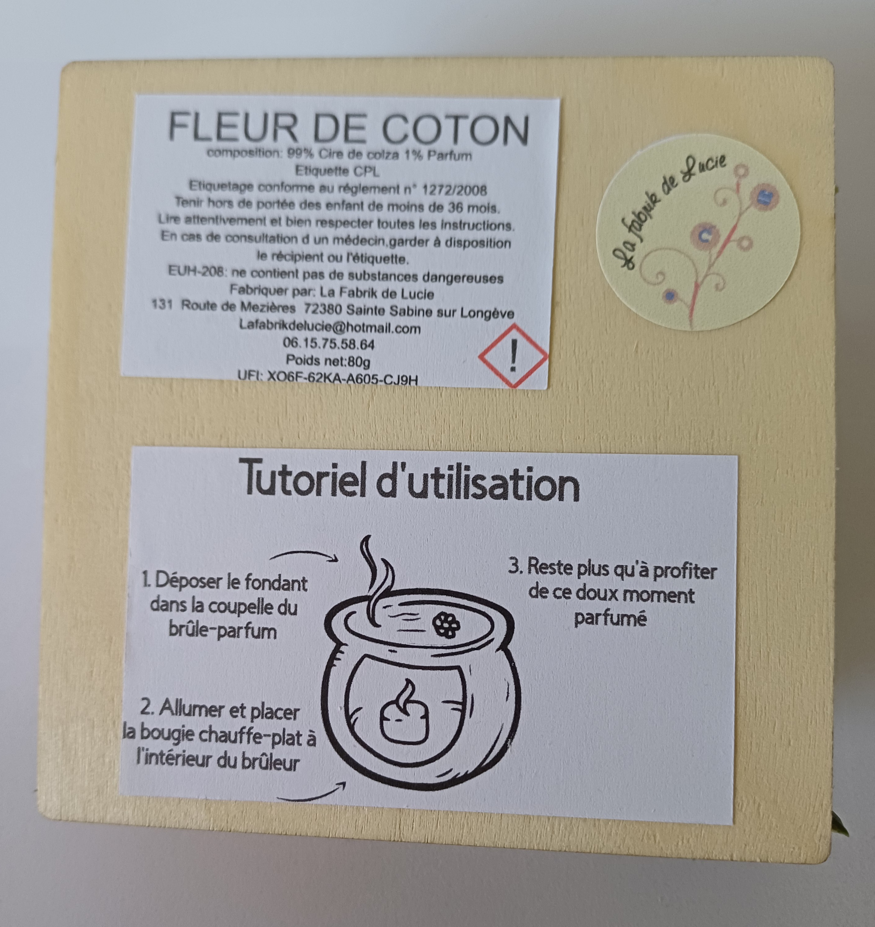 Fondants bougie bleu Fleur de coton