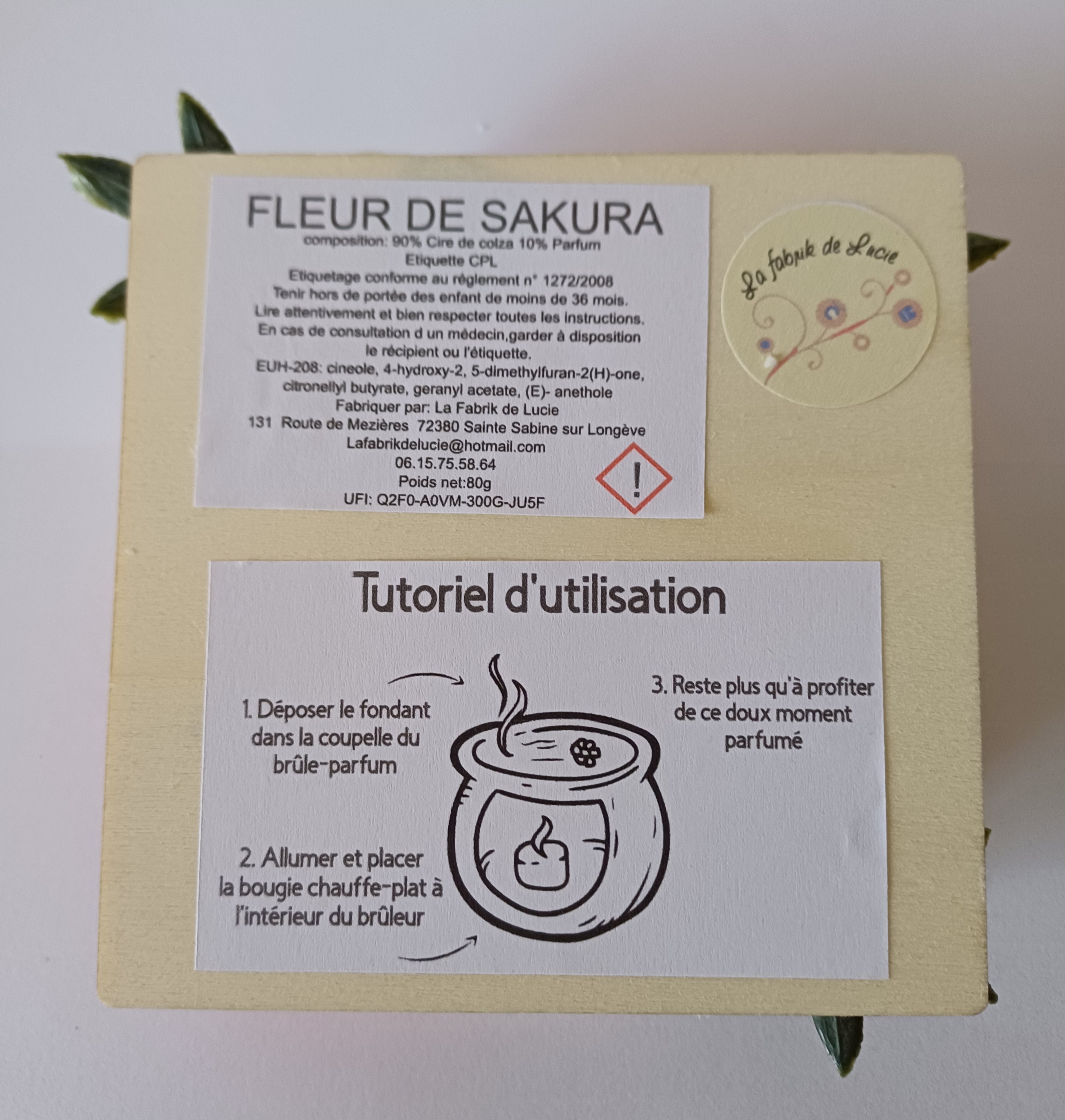Fondants bougie bleu Fleur de sakura
