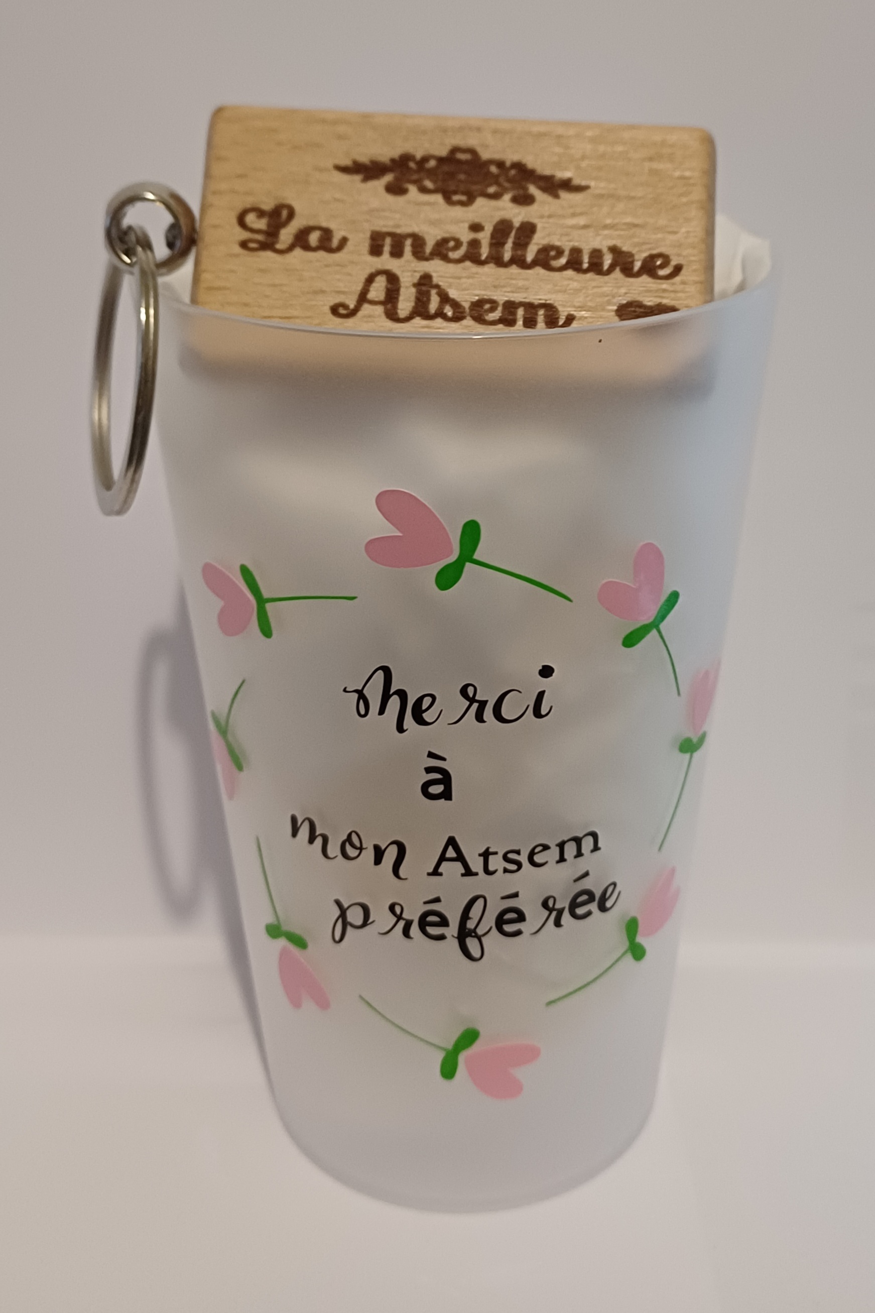 Gobelet réutilisable 30 Cl personnalisé " merci atsem"