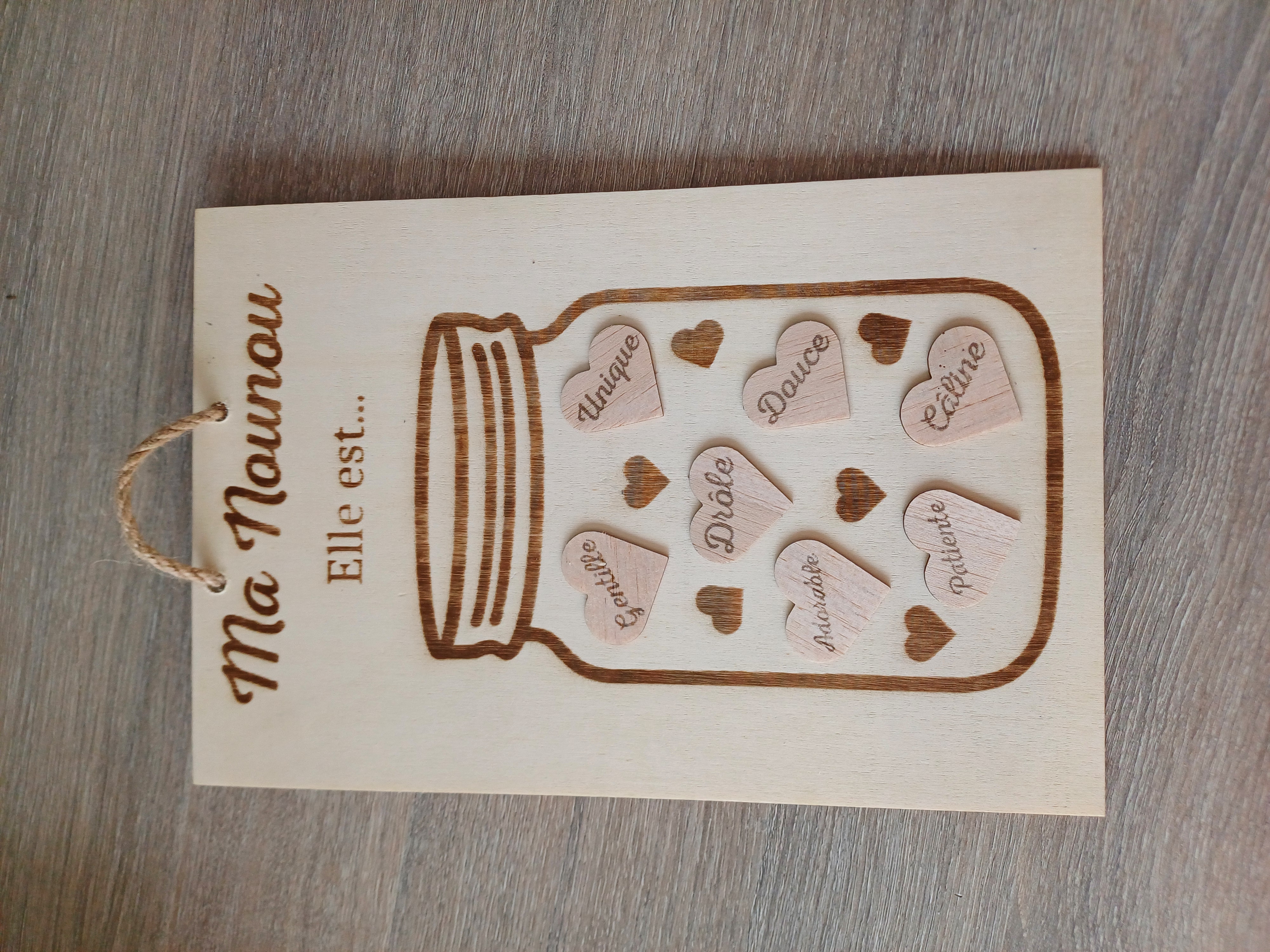 Plaque décorative en bois pour "Nounou"