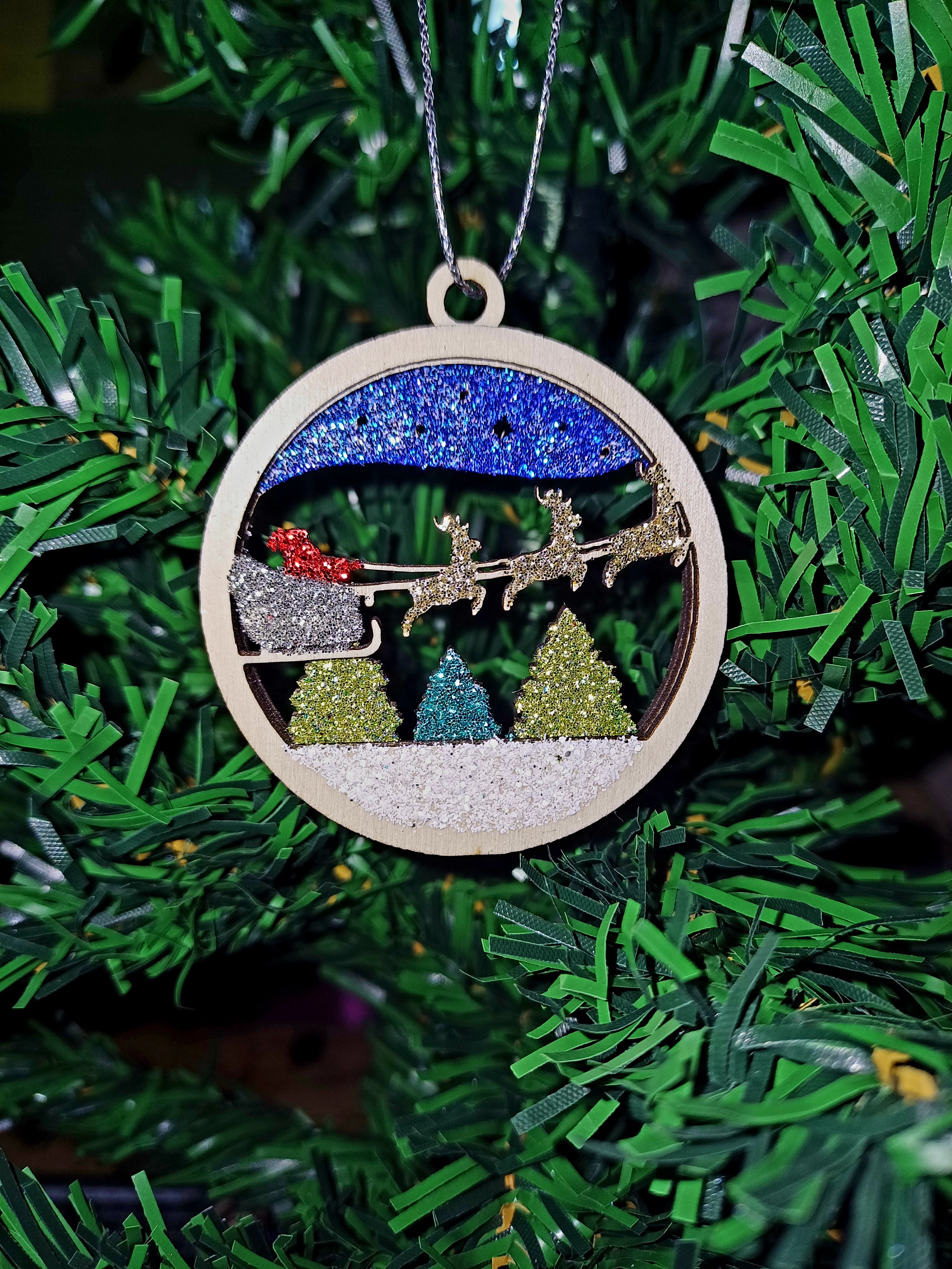 Suspension de sapin "Traineau du père noël"