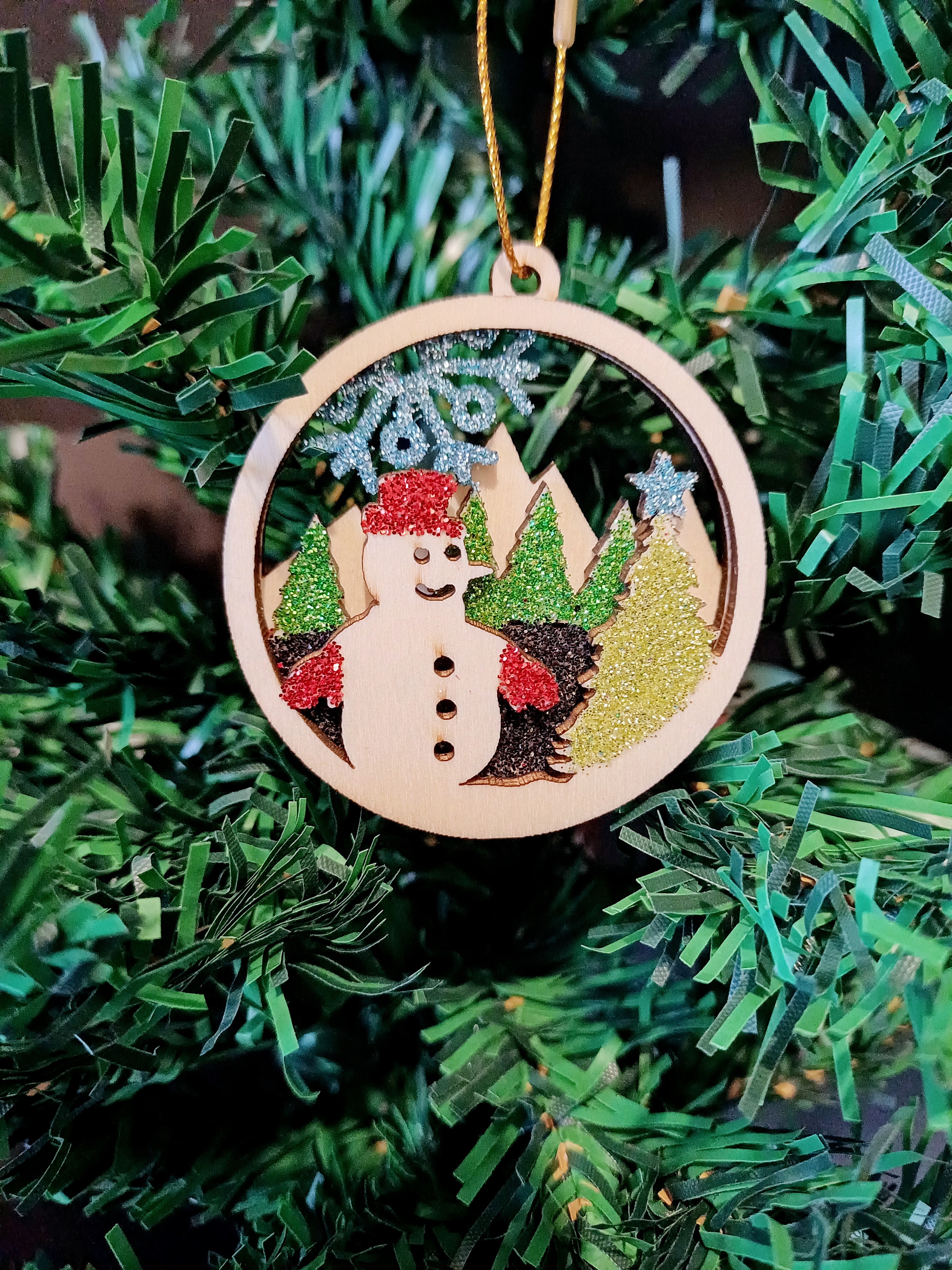 Suspension de sapin "bonhomme de neige"