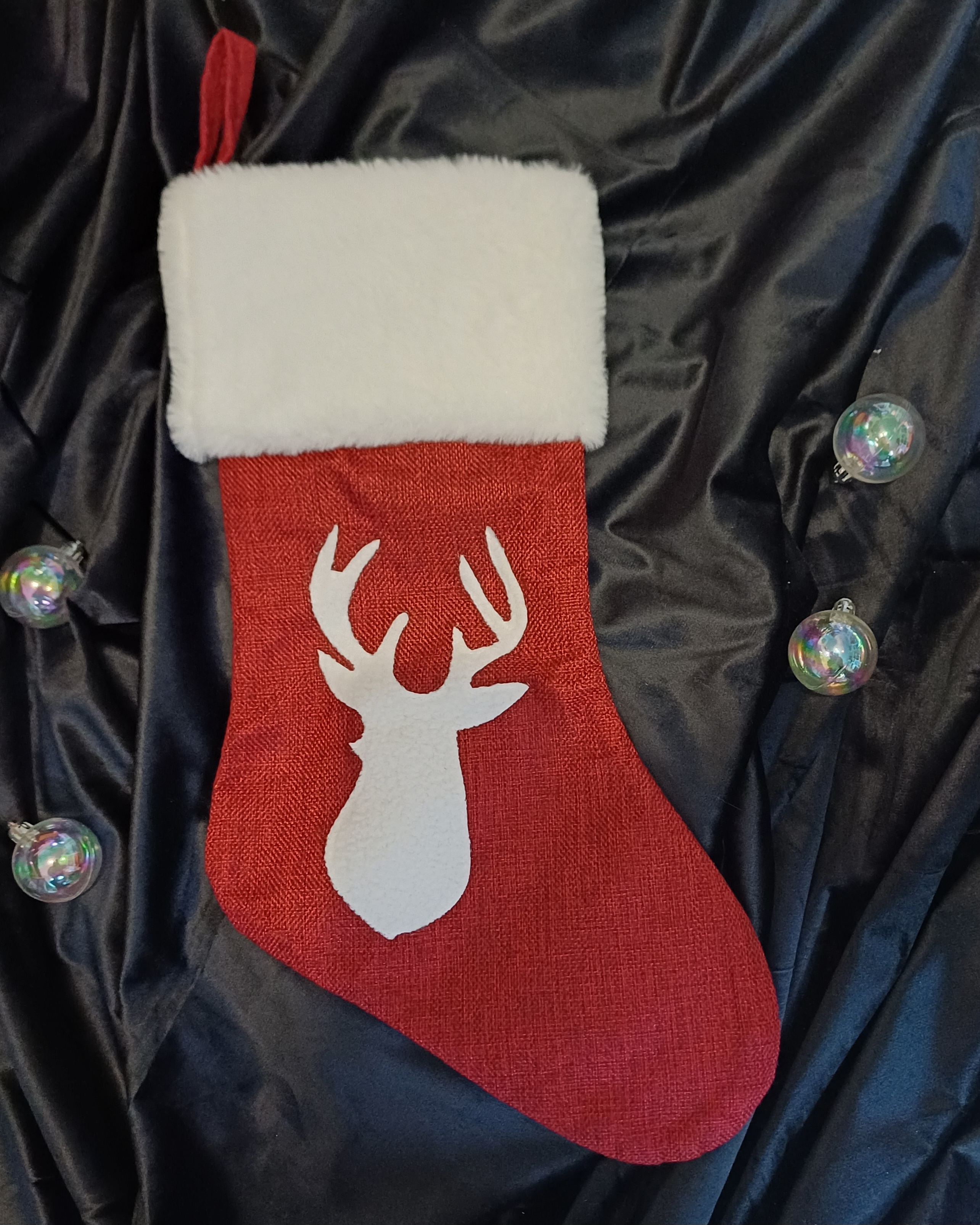 Chaussette de Noël tête de cerf