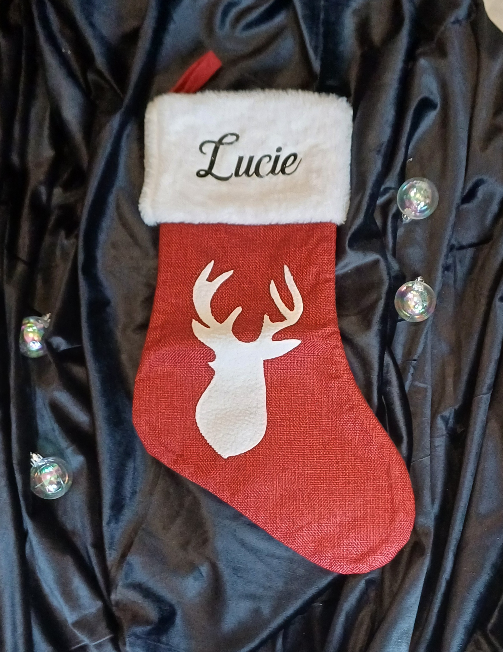 Chaussette de Noël  cerf 