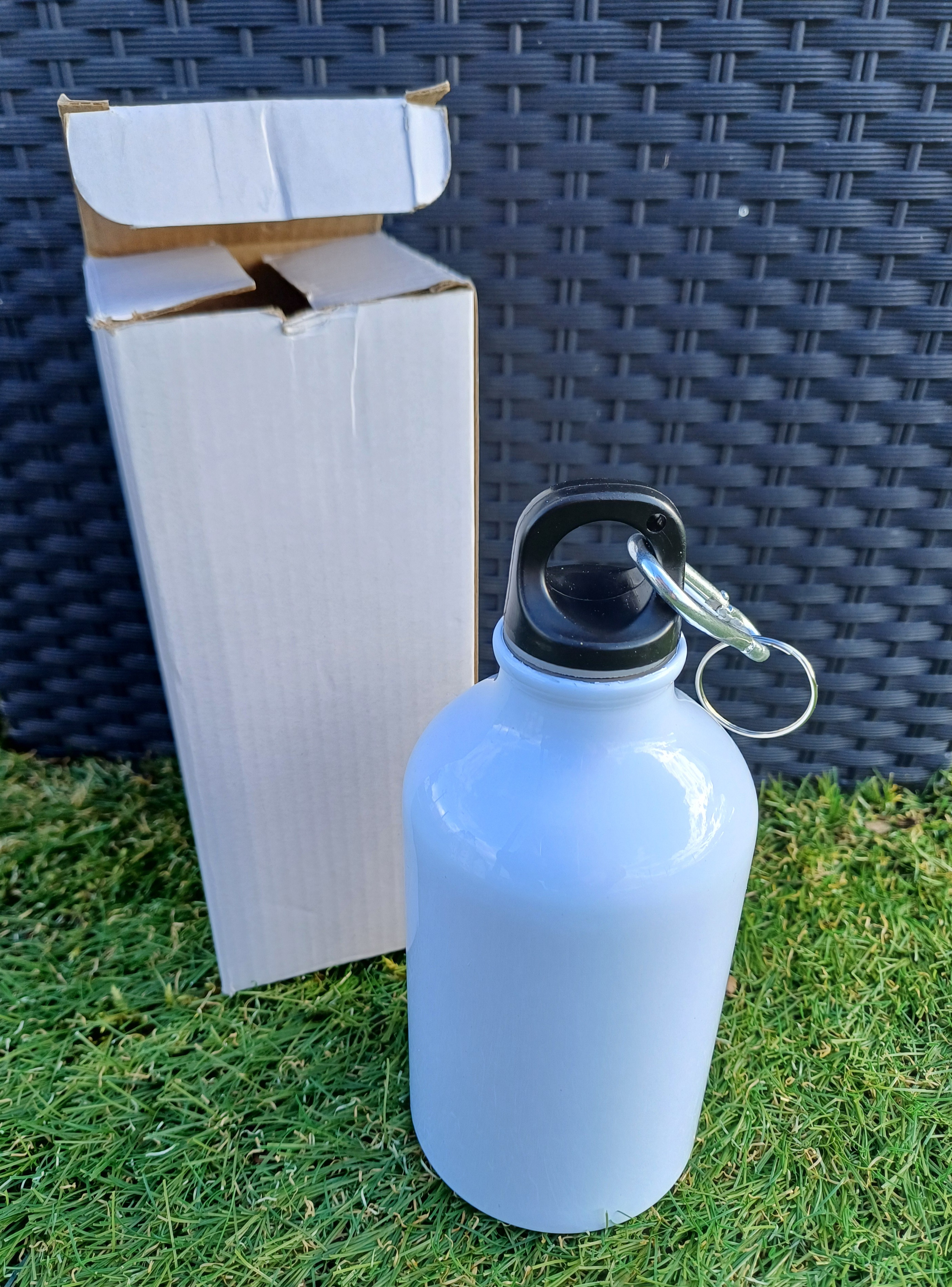 Gourde en aluminium avec mousqueton à vis 400 ML
