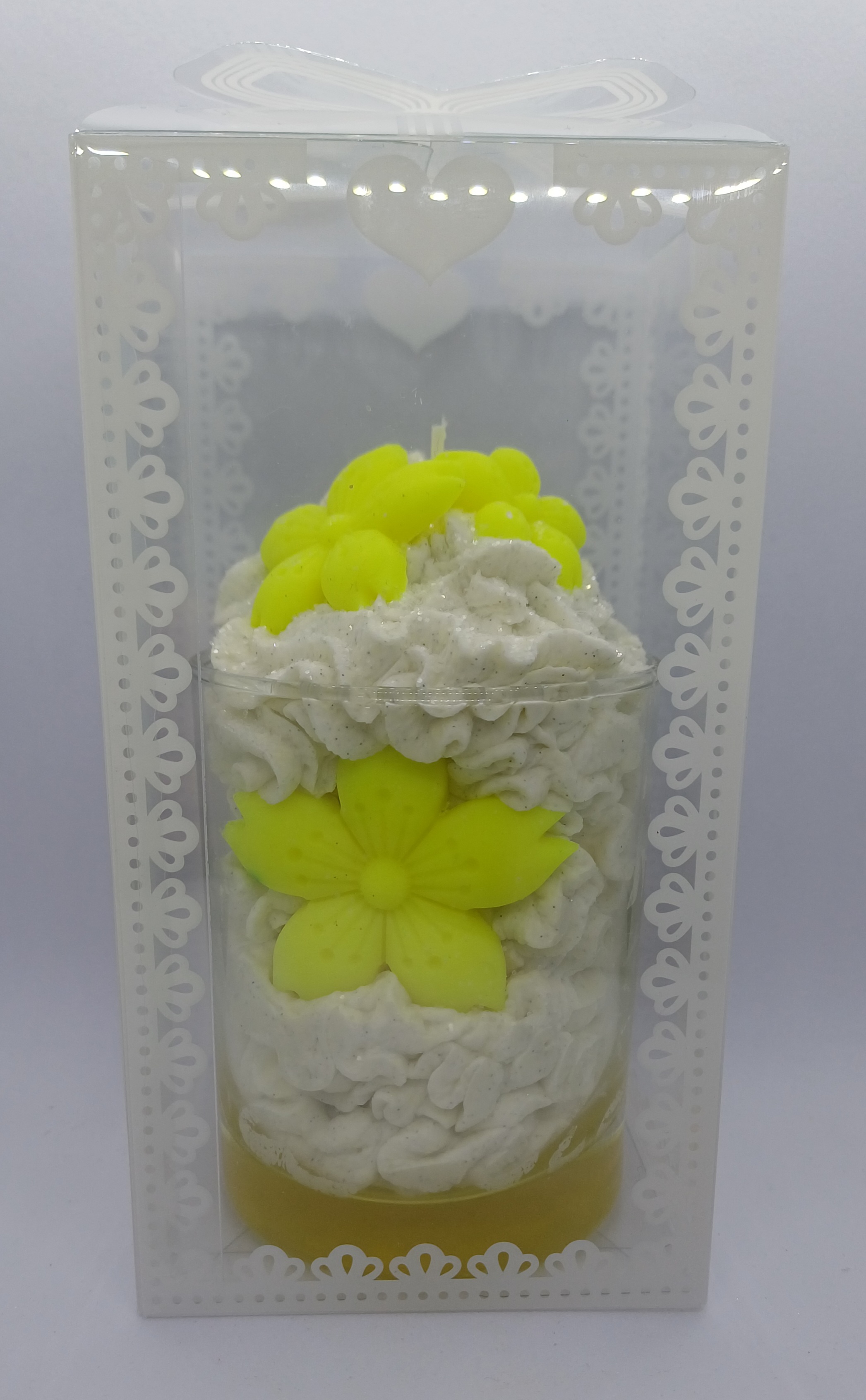 Bougie gourmande Fleur des iles jaune
