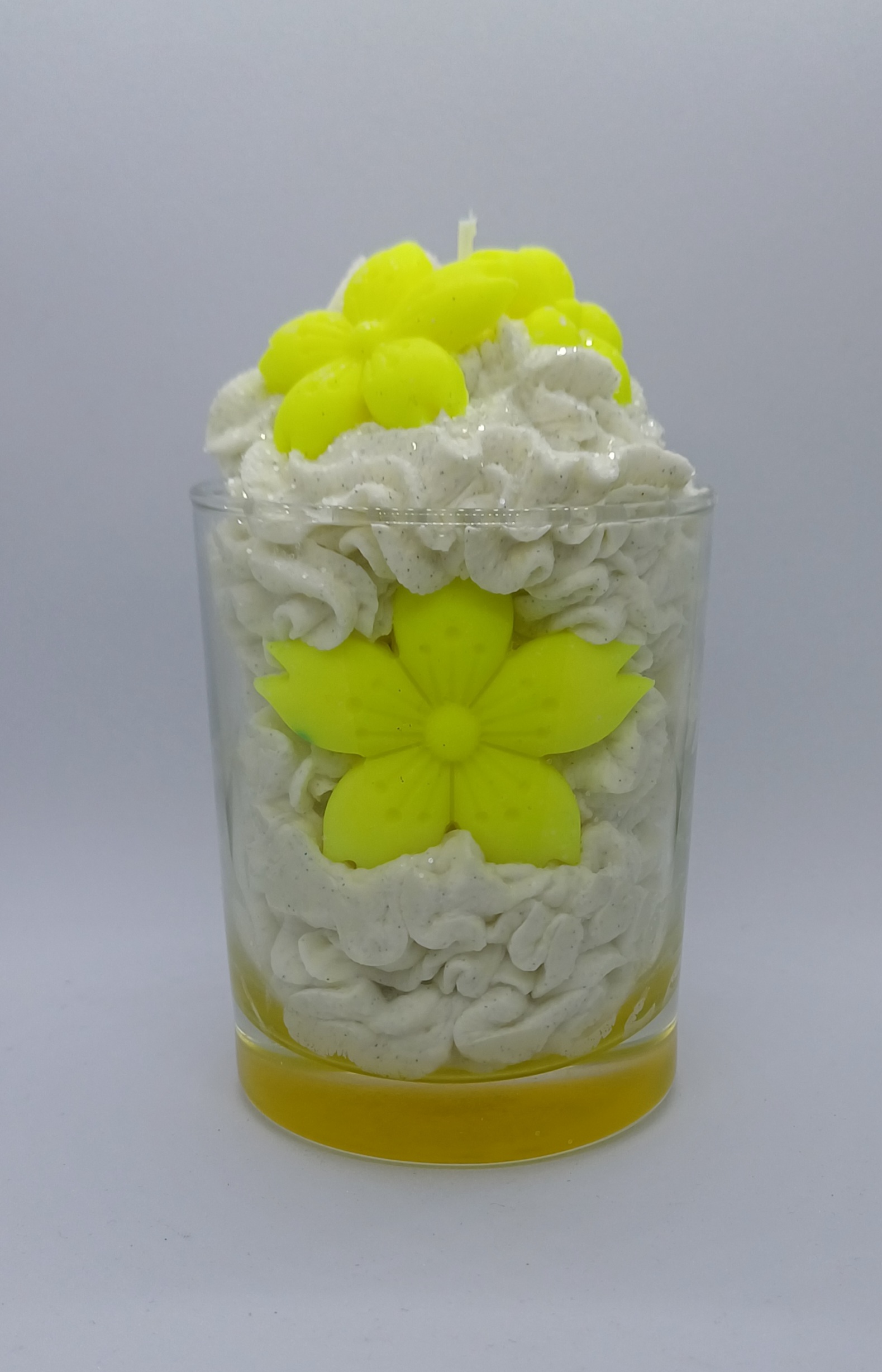 Bougie gourmande Fleur des iles jaune