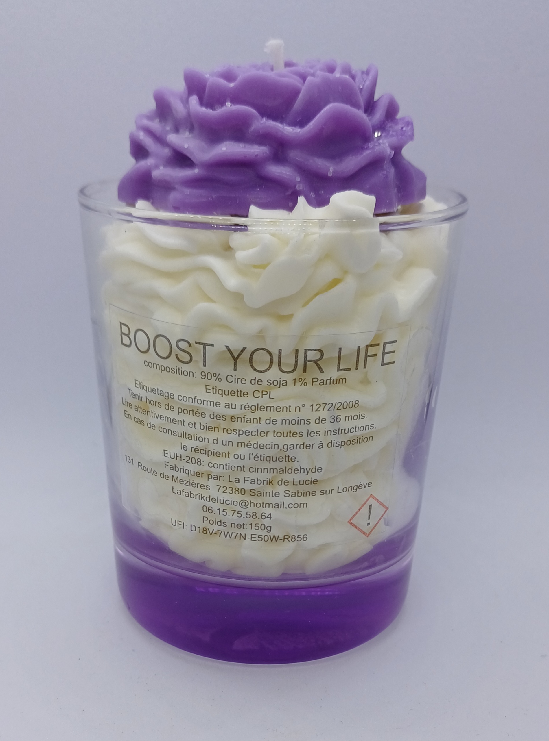 Bougie gourmande fleur Boost for Life (Bonbon)