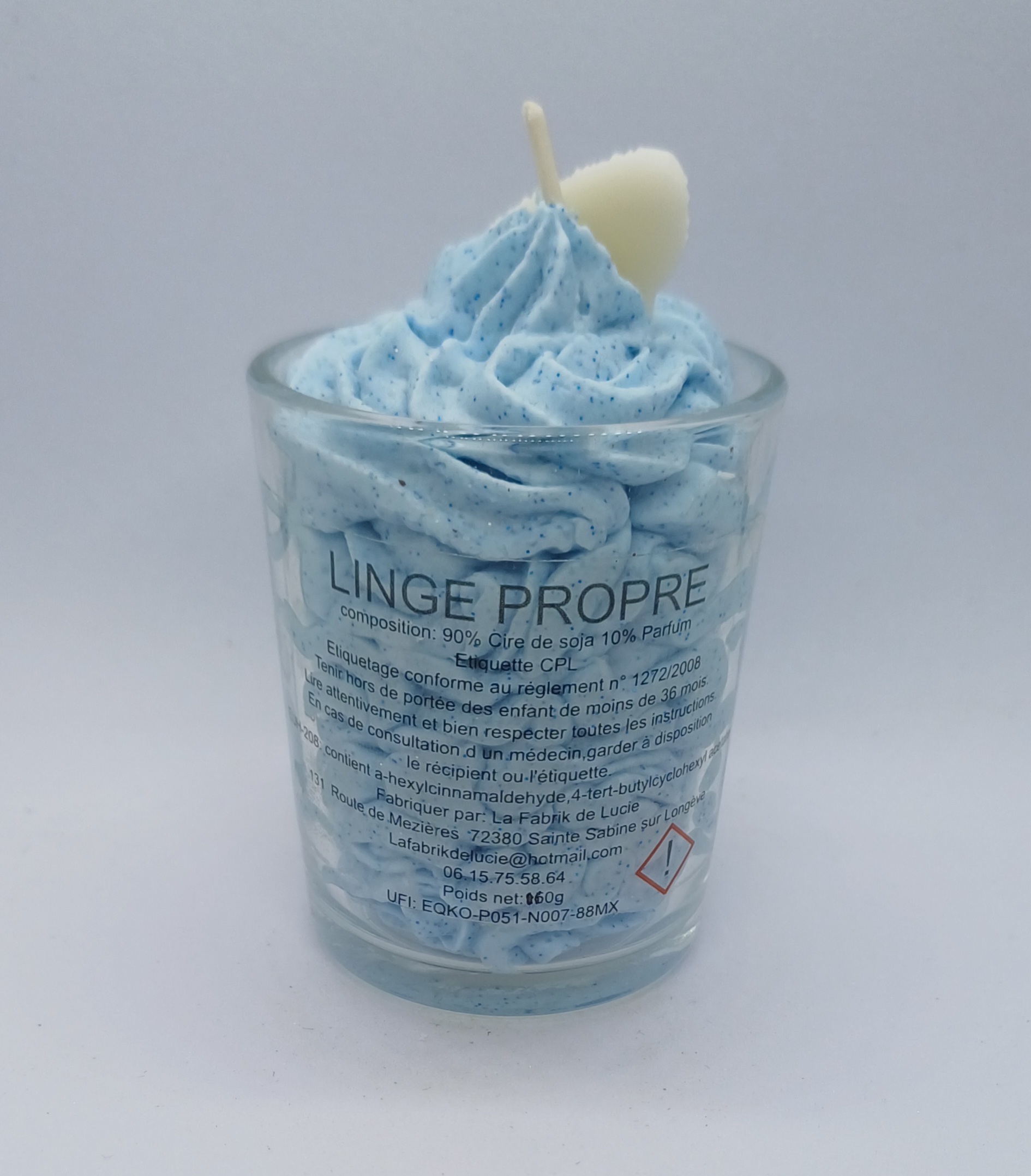 Petite bougie gourmande Linge propre plume
