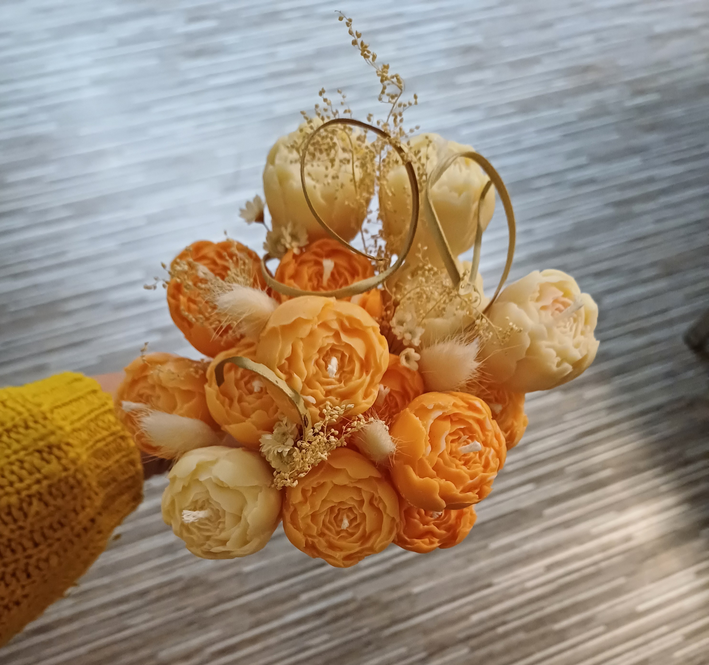 Bouquet de fleurs bougies parfumées "agrume"