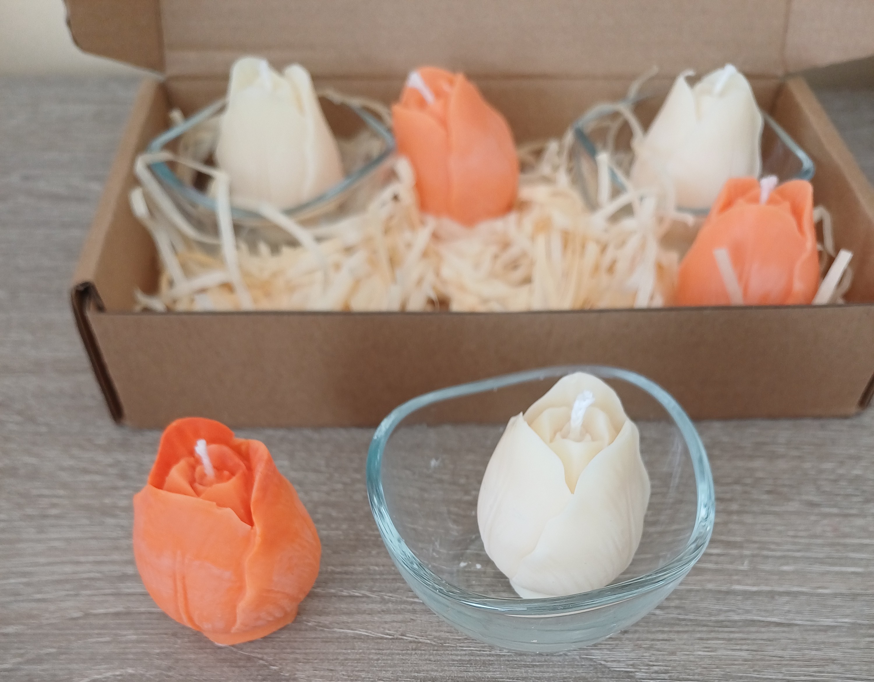 6 Mini bougies parfumées senteur agrume