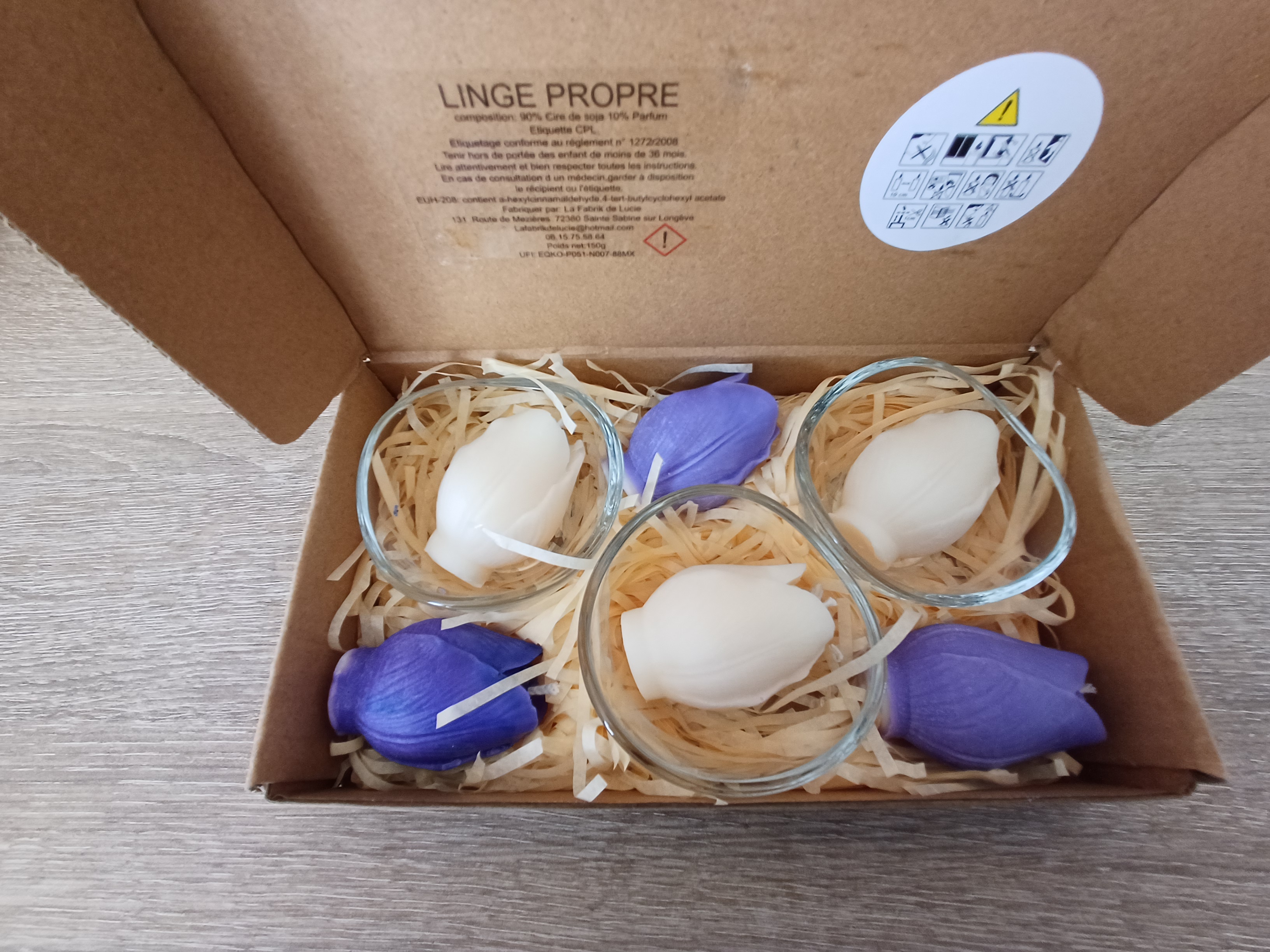 6 Mini bougies parfumées senteur linge propre