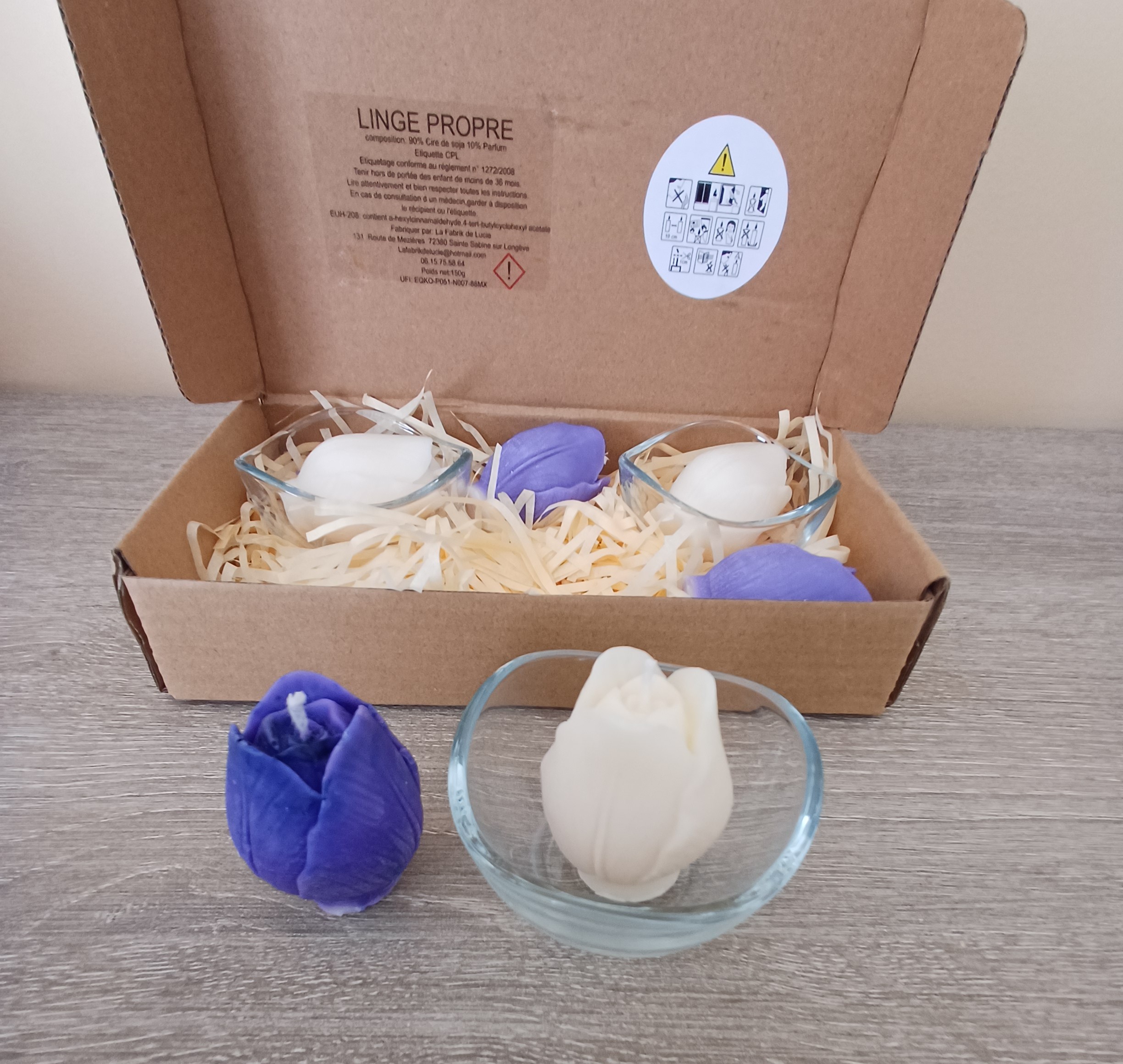 6 Mini bougies parfumées senteur linge propre