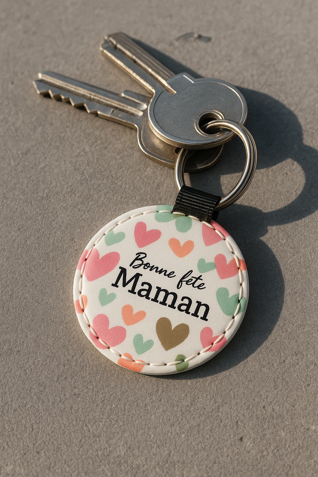 Porte-clés 'Bonne fête Maman' (petit cœurs)