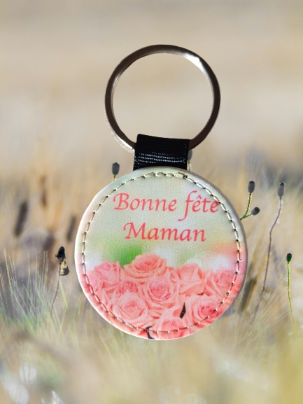 Porte-clés Bonne fête Maman (roses)
