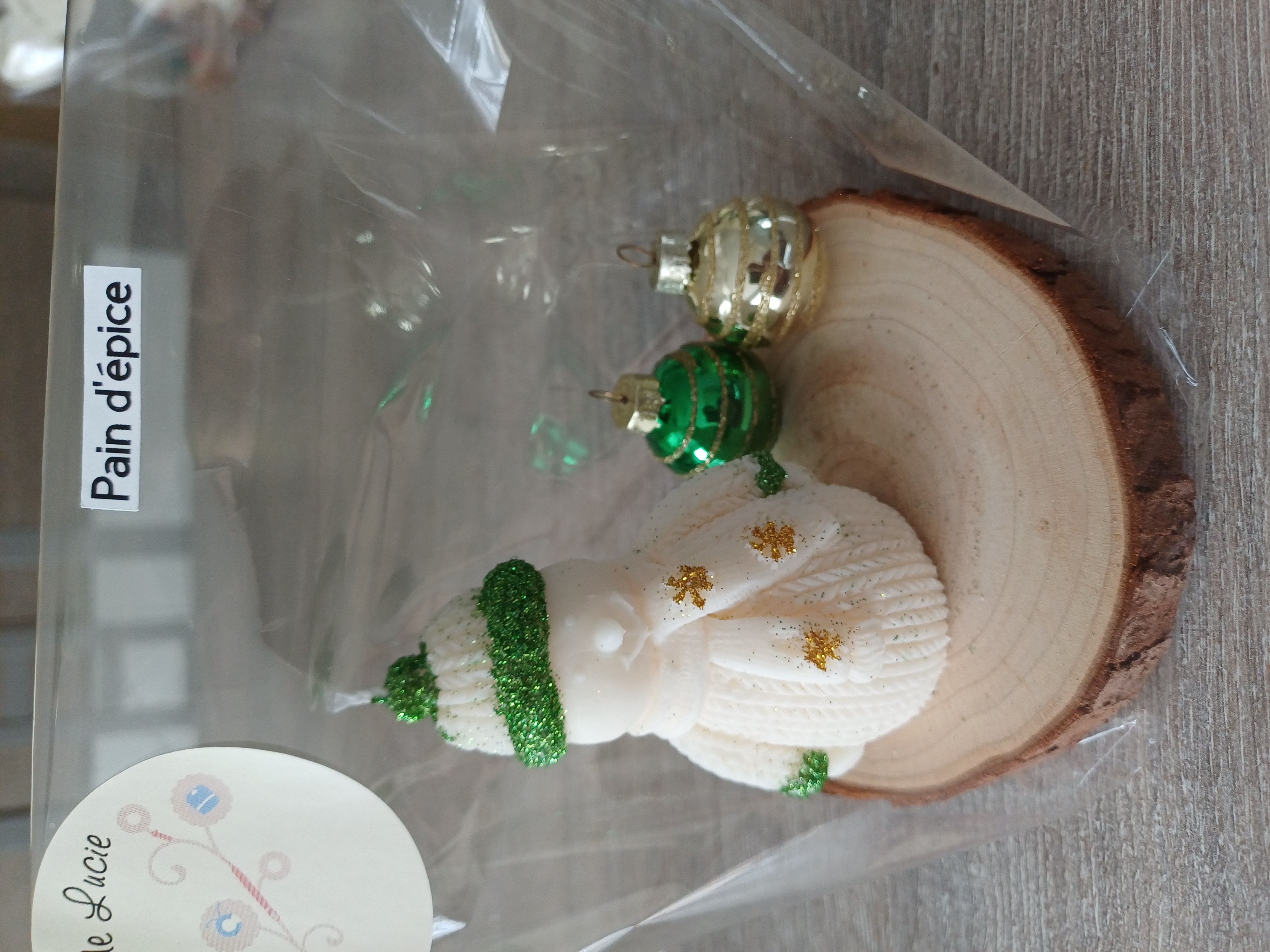 Composition de Noël Bougie "Bonhomme de neige"