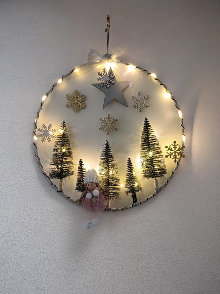 Veilleuse Couronne de Noël décorative