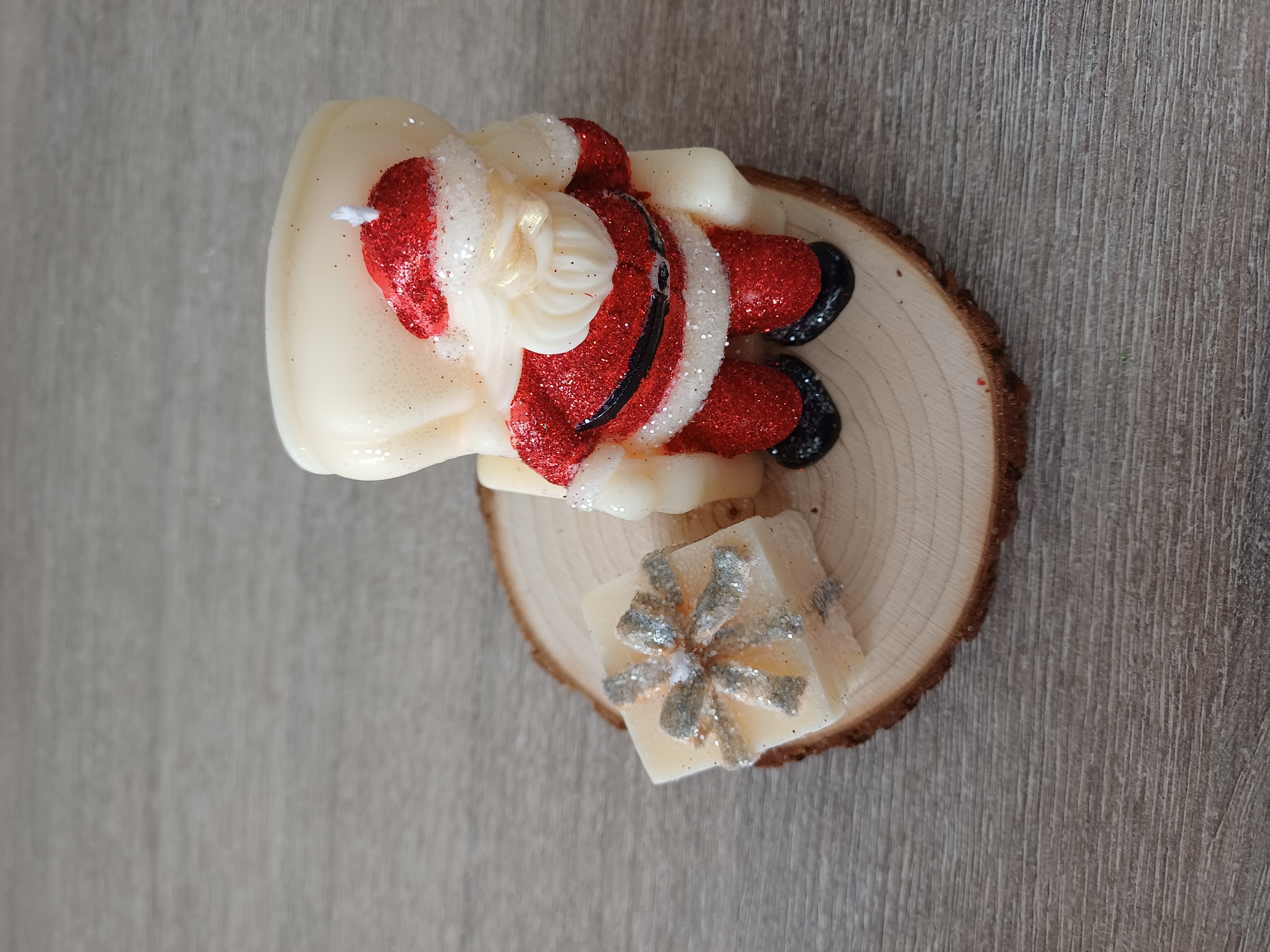 Composition de Noël Bougie "père noël"