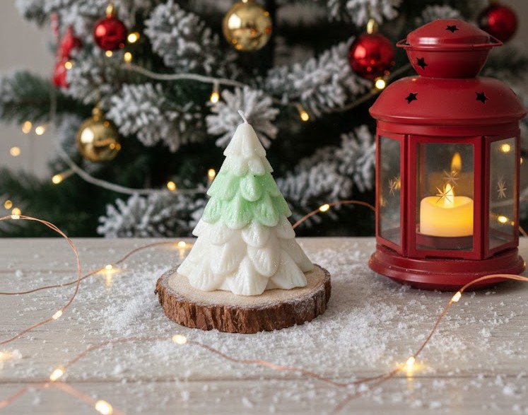 Composition de Noël Bougie sapin