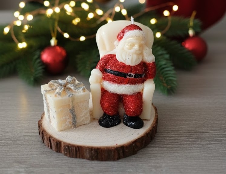Composition de Noël Bougie "père noël"