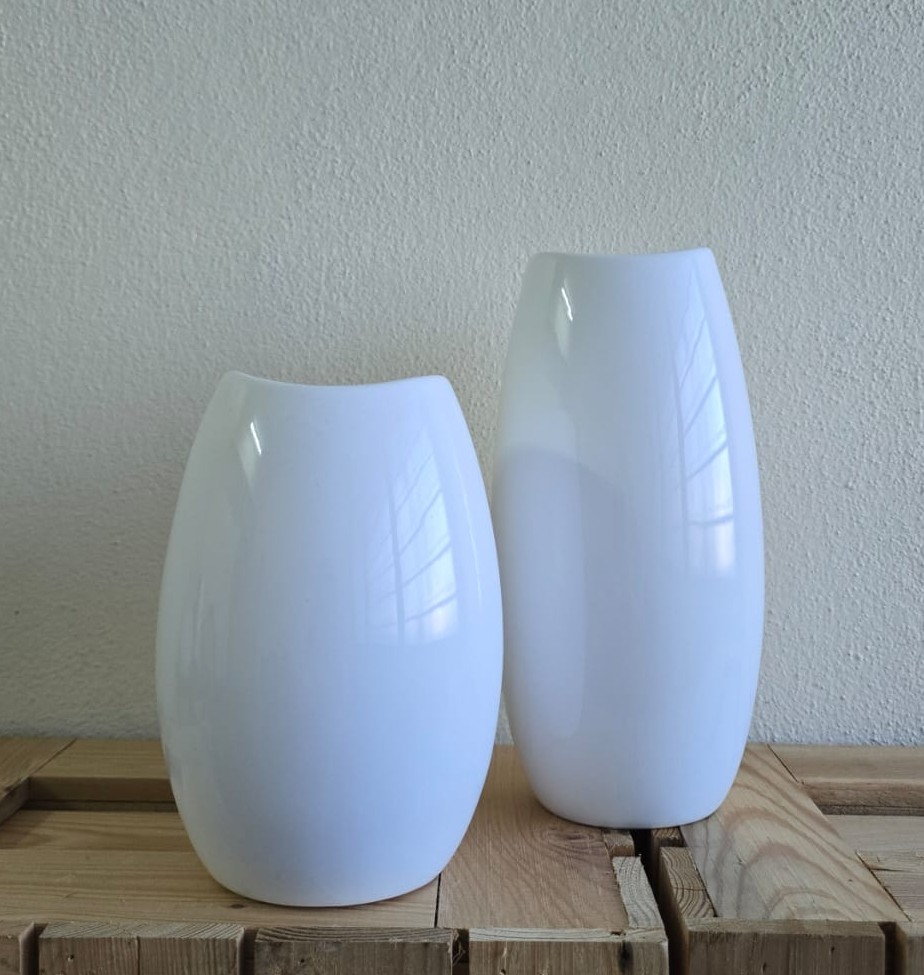 Minimalist White Ceramic Vase Set