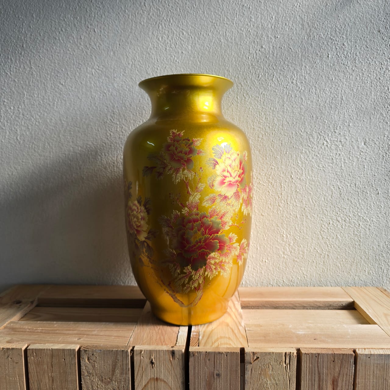 Golden Floral Ceramic Vase