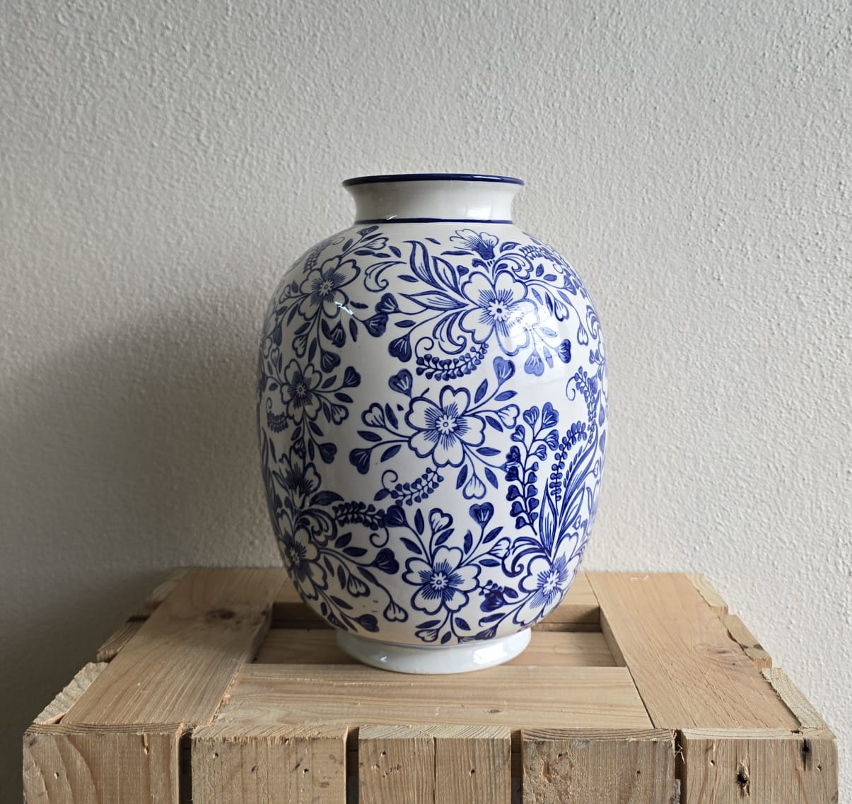 Blue Floral Ceramic Vase