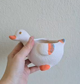 Duck Figurine Pot