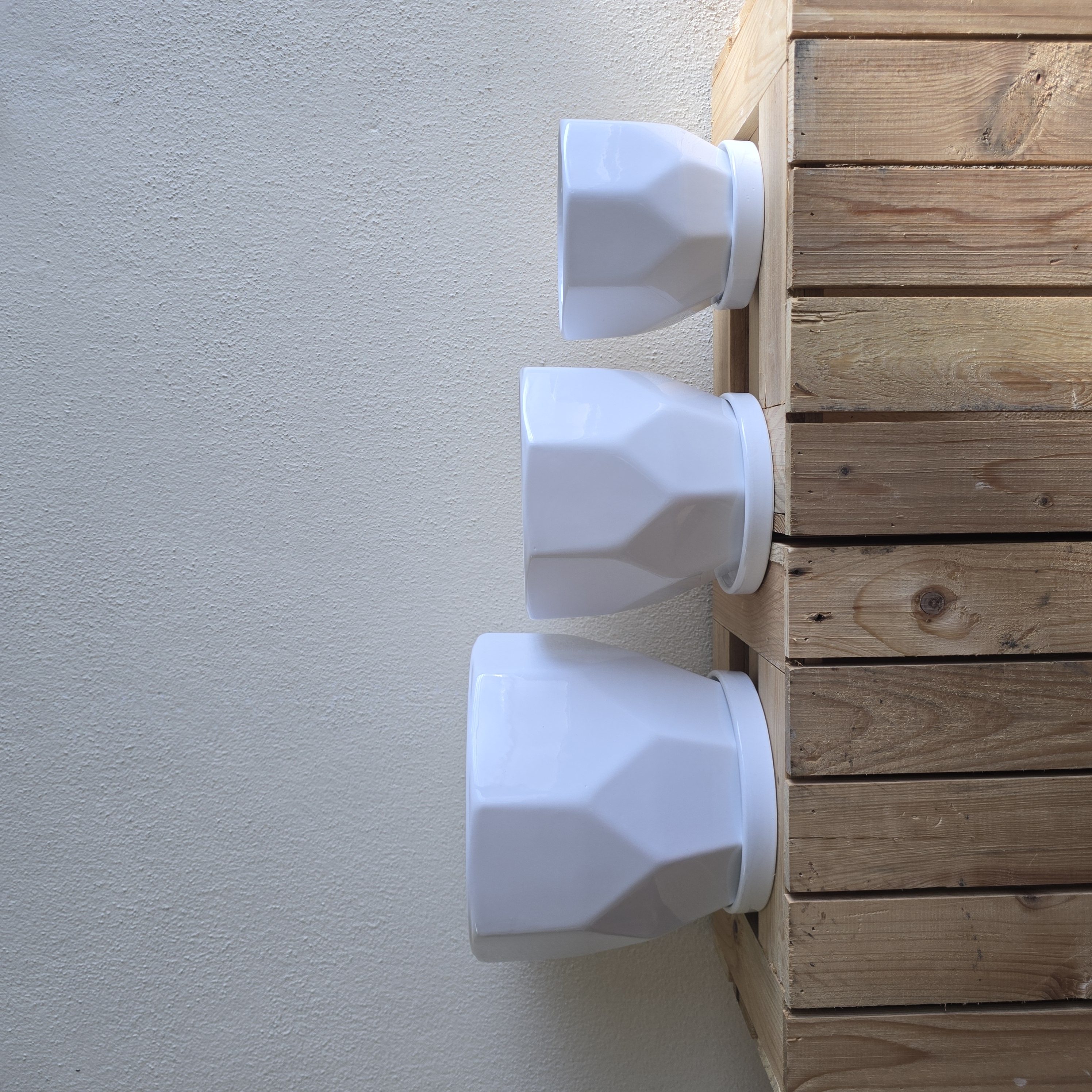 Geometric White Planter Set