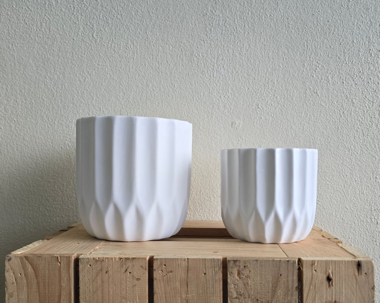 Modern White Ceramic Planter Set
