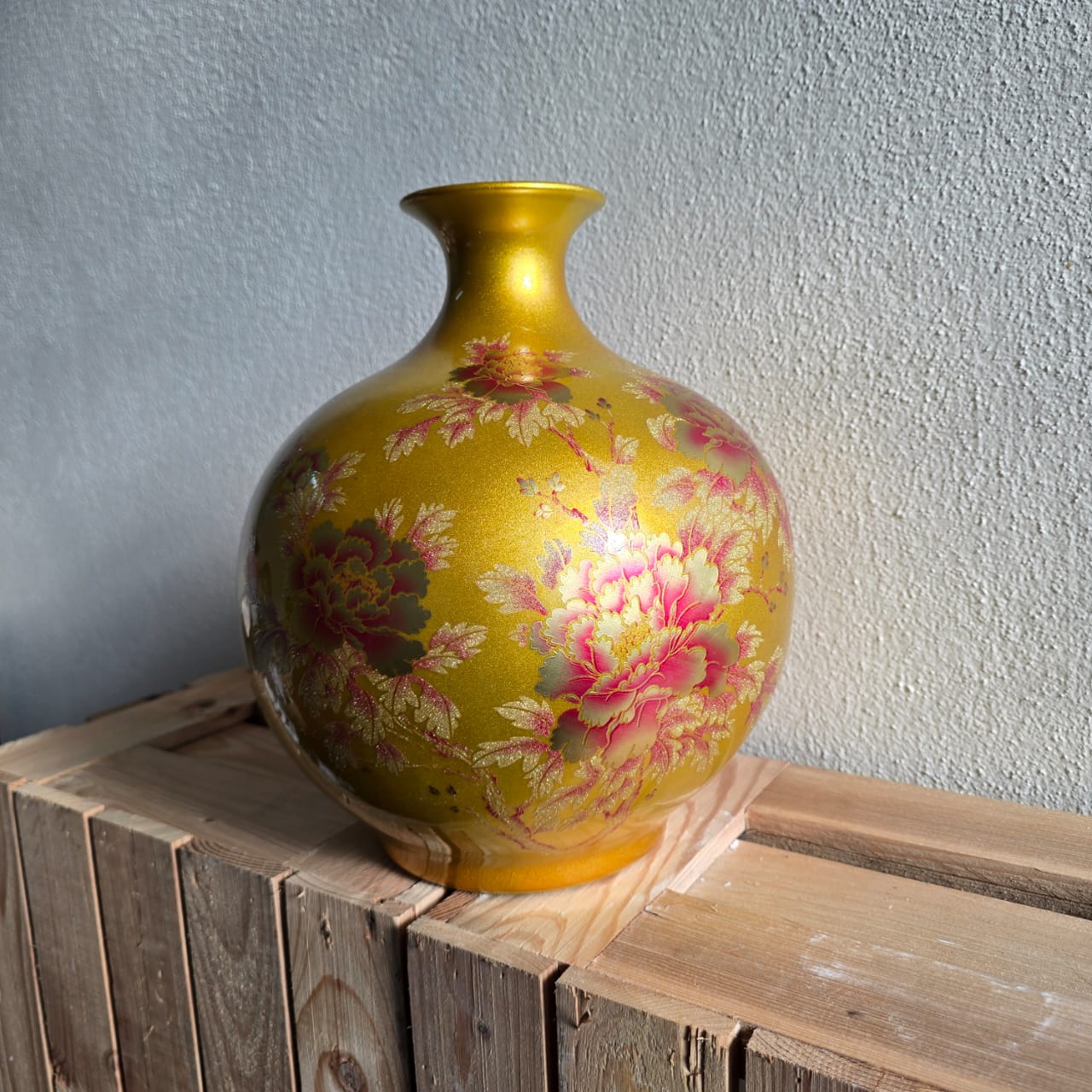 Gold Floral Ceramic Vase